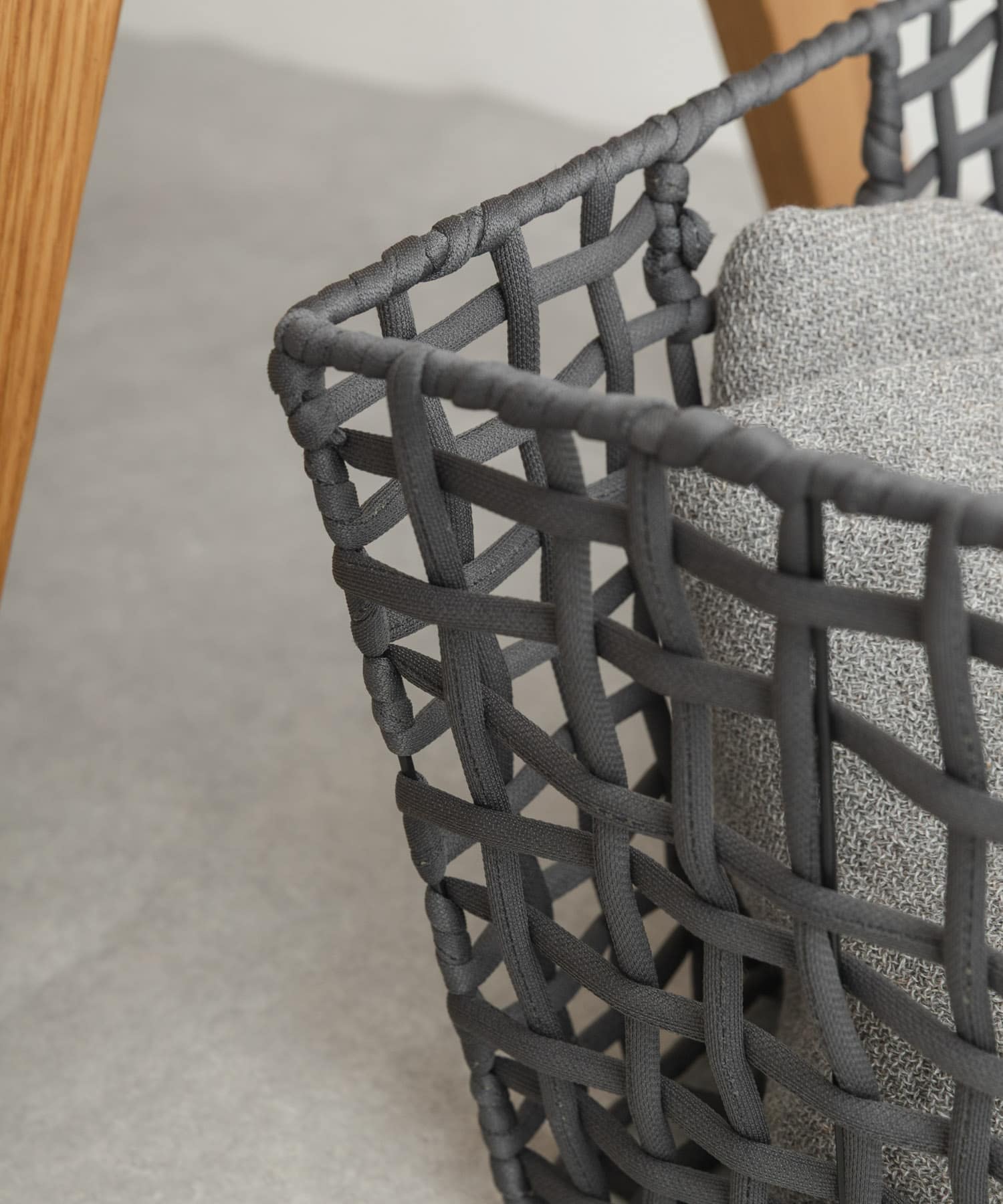 BRID　ROUGH KNIT BASKET WIDE L GY L