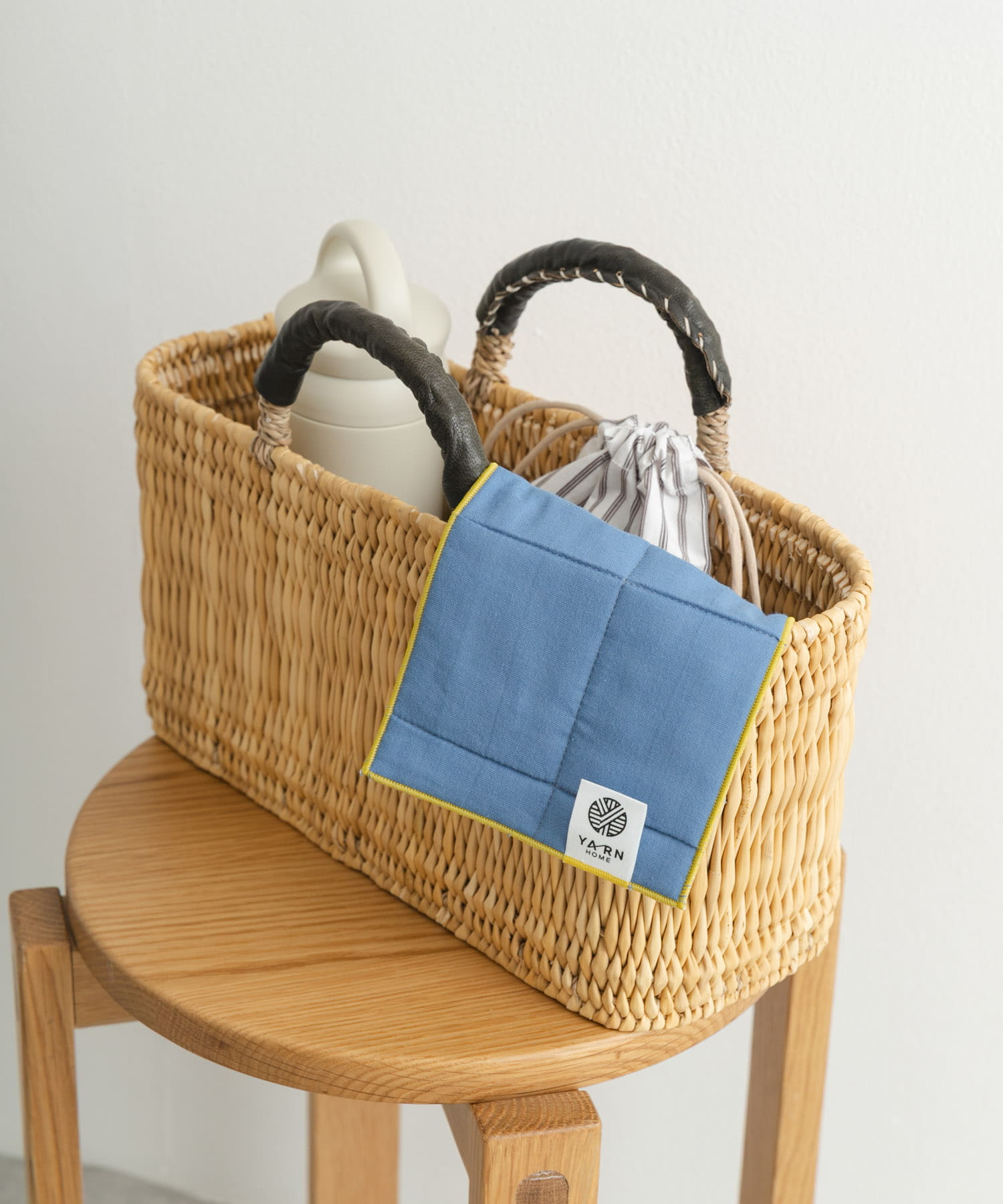 YARN HOME　UKIHA ハンカチ ハーフ Indigo -