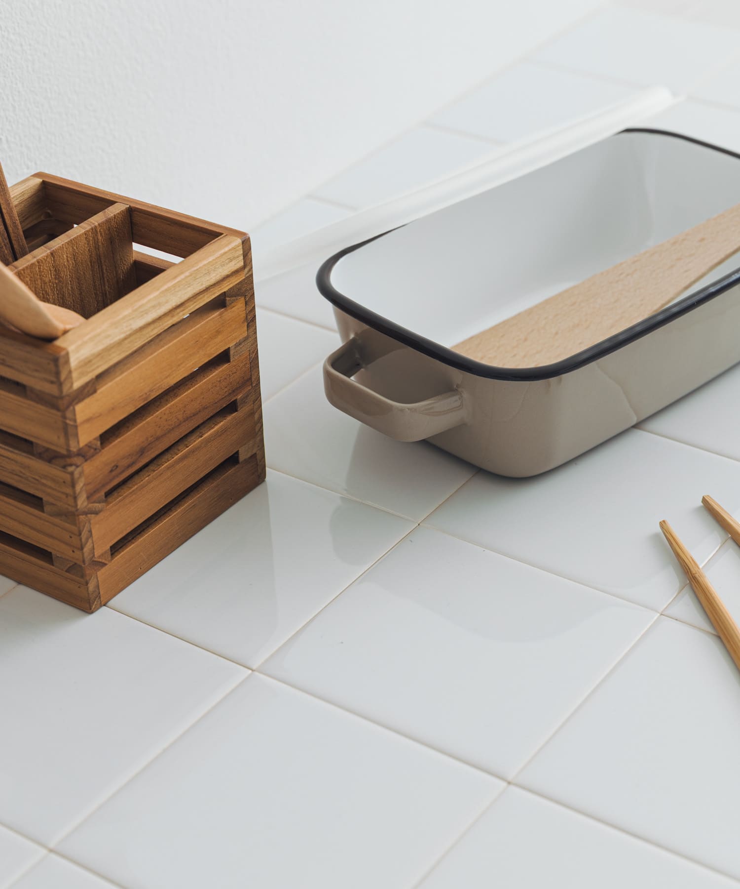 365methods　ホーローオーブンディッシュ レクタングル カフェオレ -