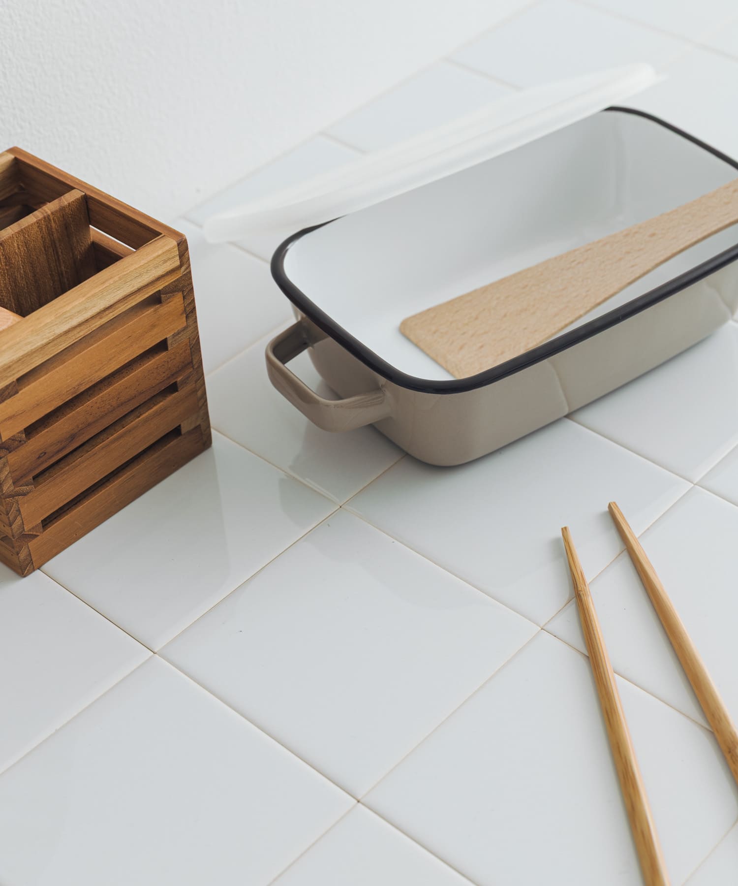 365methods　ホーローオーブンディッシュ レクタングル カフェオレ -