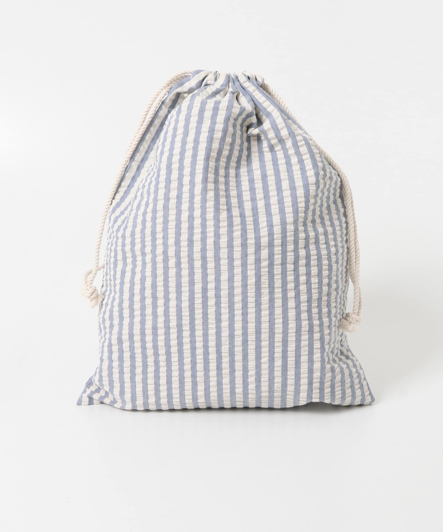 CINQ　ライトブルーストライプ 巾着L