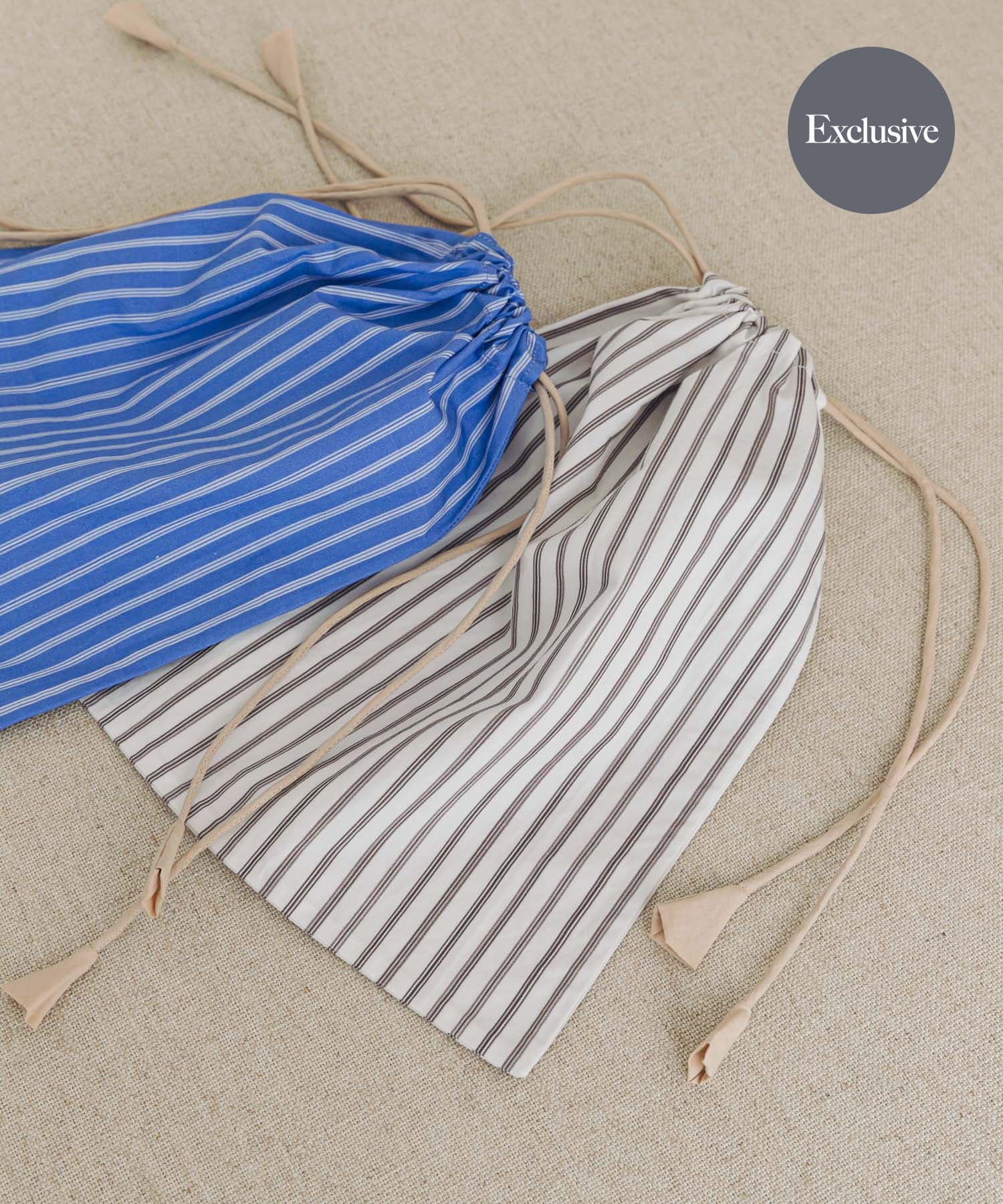 『別注』miiThaaii×DOORS LIVING PRODUCTS　ストライプ巾着L