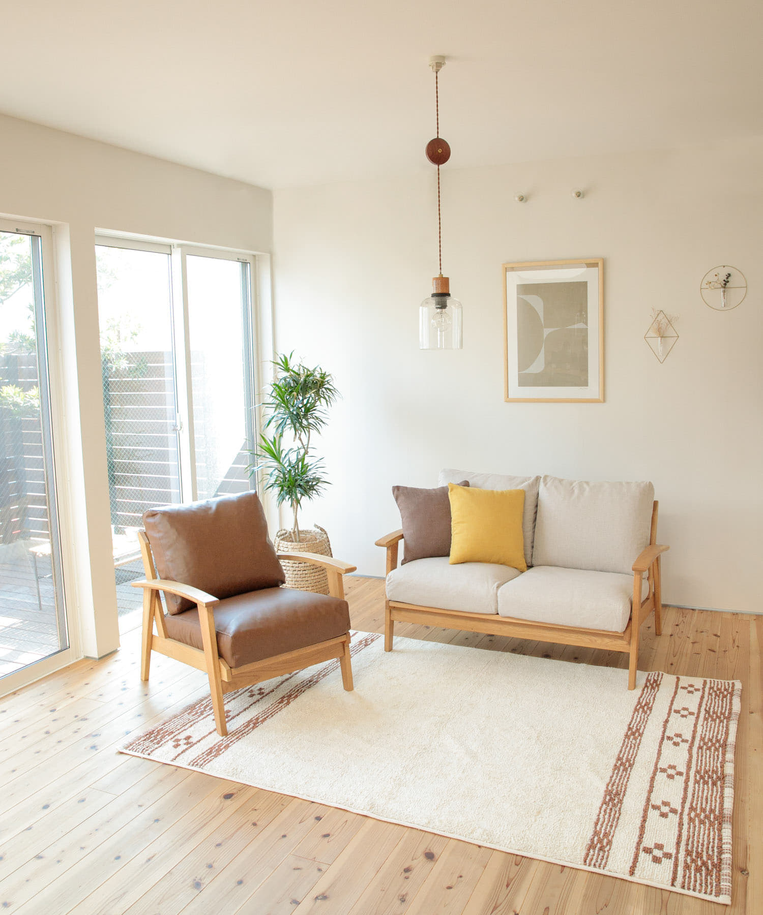 BOTHY　Modern Sofa 2P オーク無垢材 ベージュ 70