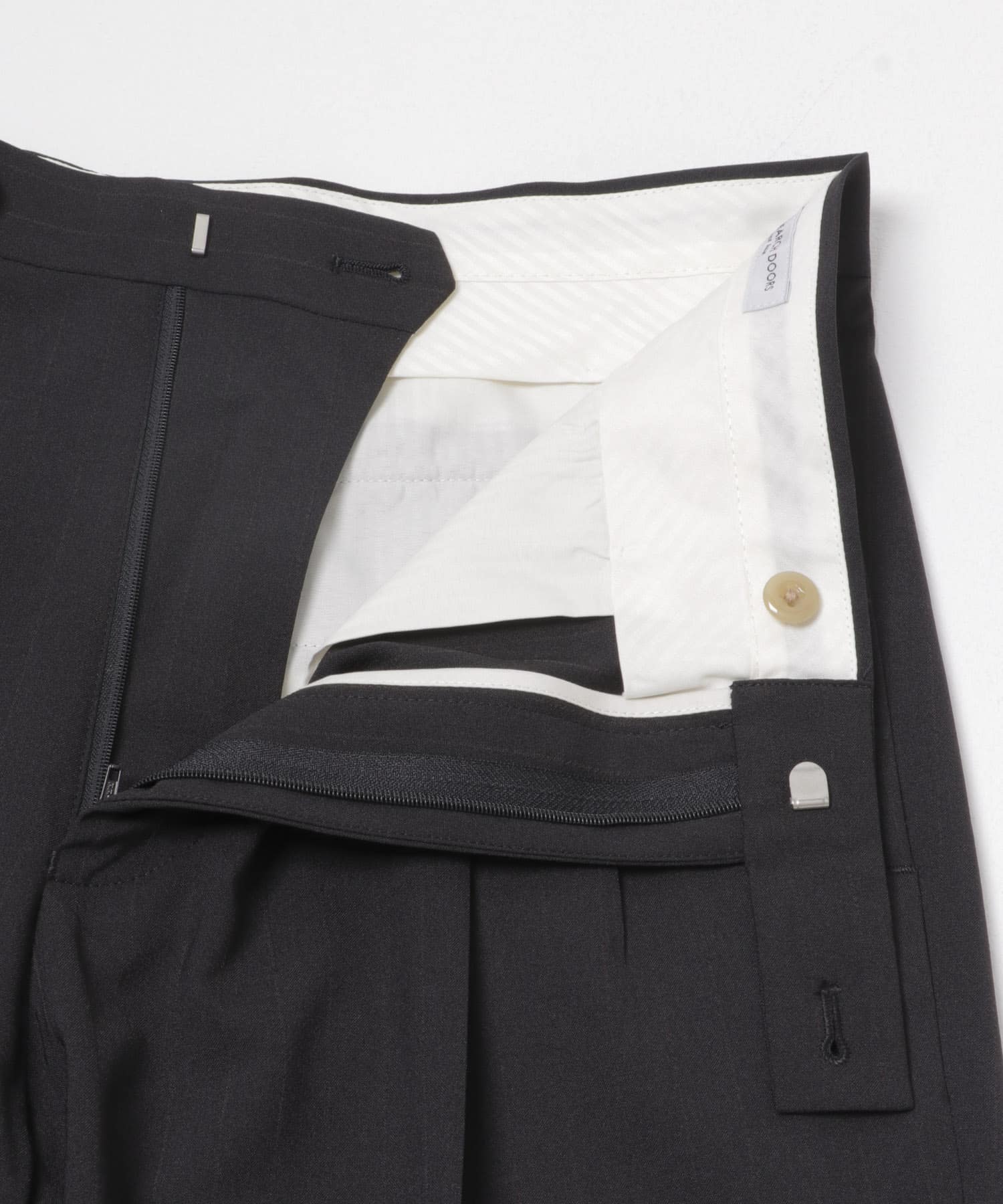 LIFE STYLE TAILOR　TRABESTストライプ2タックパンツ BLACK-ST S