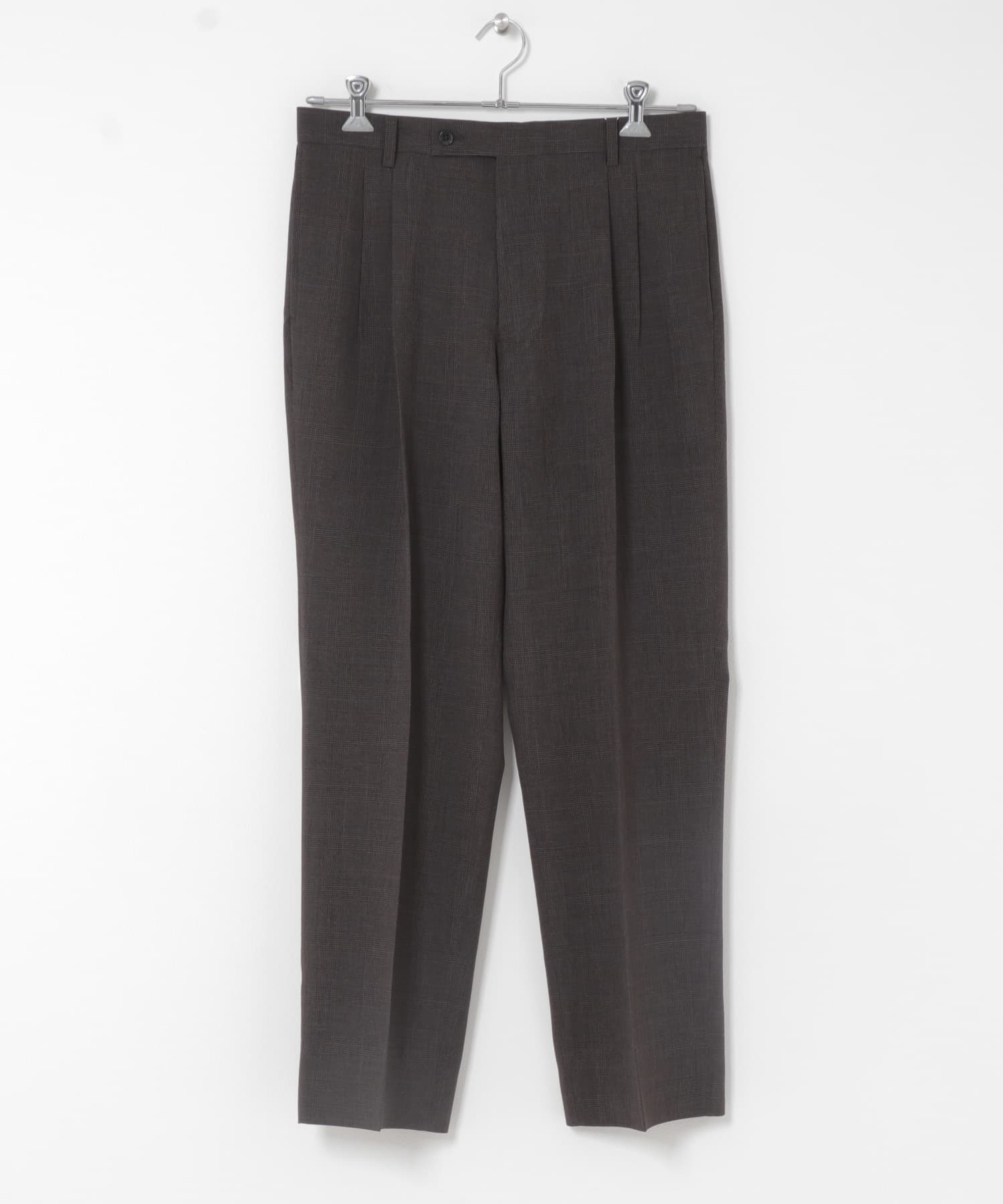 LIFE STYLE TAILOR　ウーリーノグレンチェック2タックパンツ