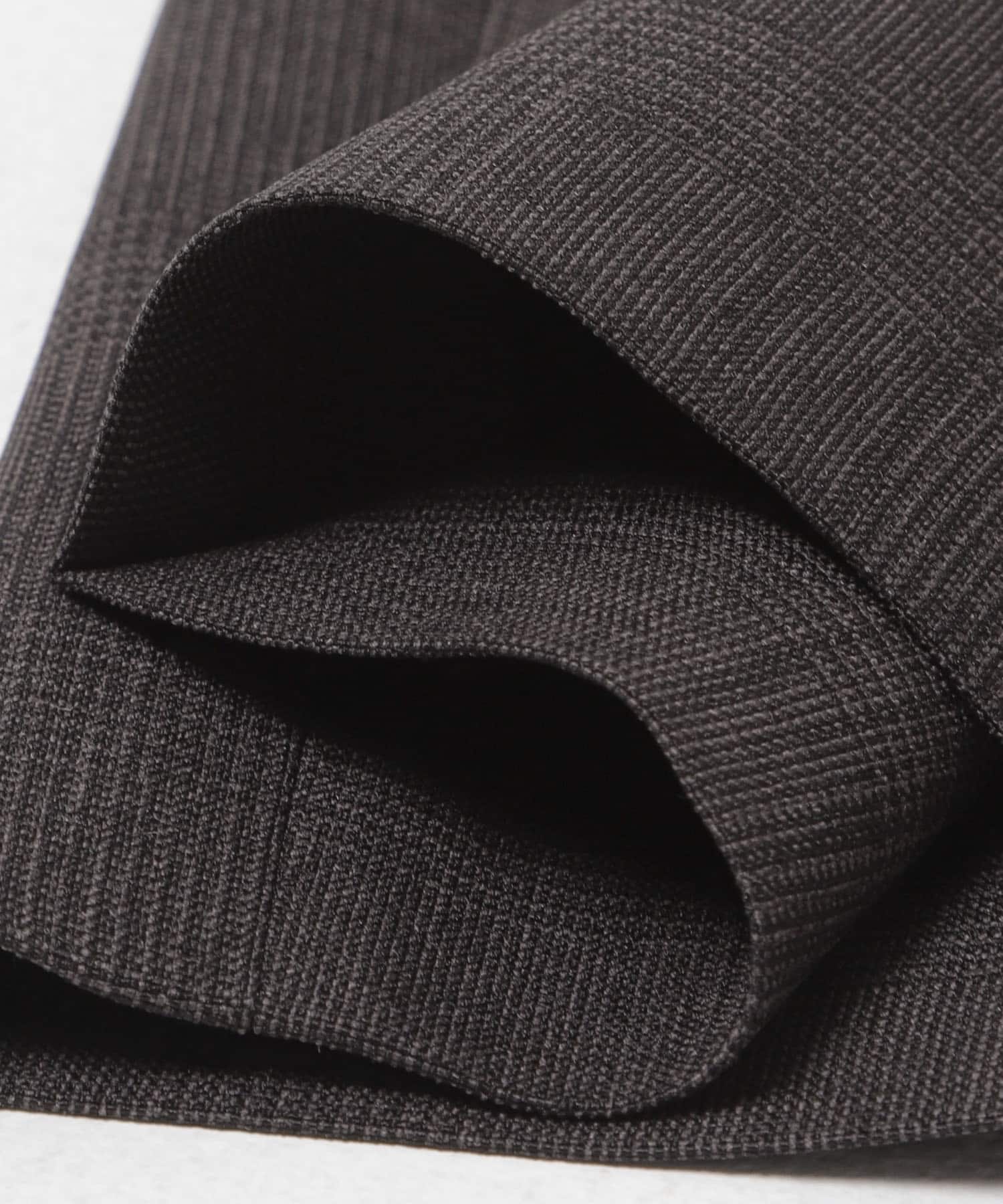 LIFE STYLE TAILOR　ウーリーノグレンチェック2タックパンツ BROWN-CH S