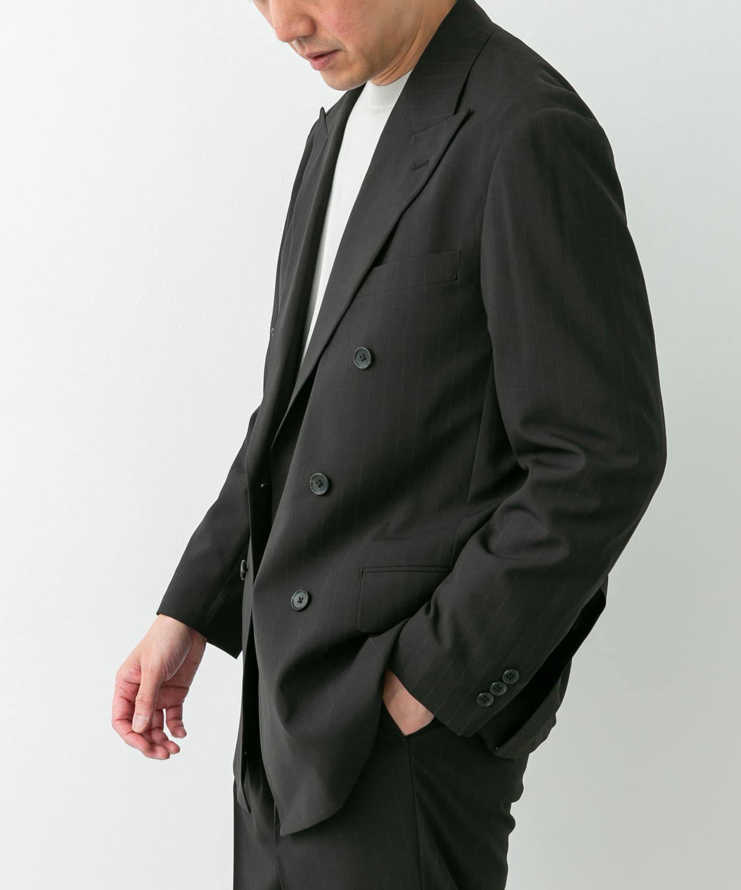 LIFE STYLE TAILOR　TRABESTストライプダブルジャケット