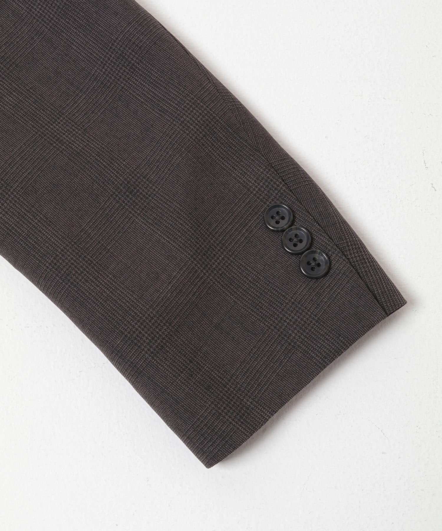 LIFE STYLE TAILOR　ウーリーノグレンチェックダブルジャケット BROWN-CH S