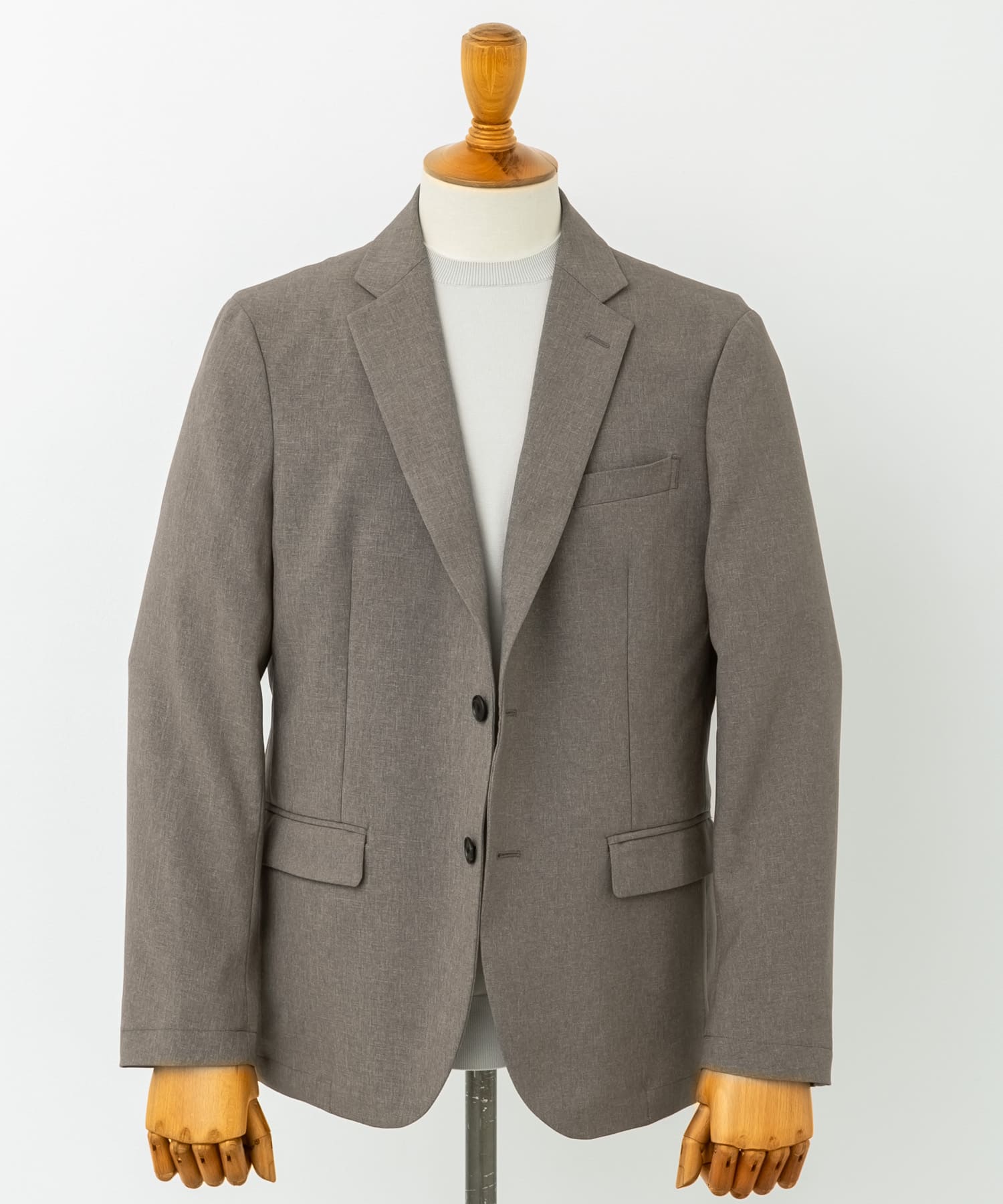 LIFE STYLE TAILOR　メランジストレッチジャケット TAUPE S