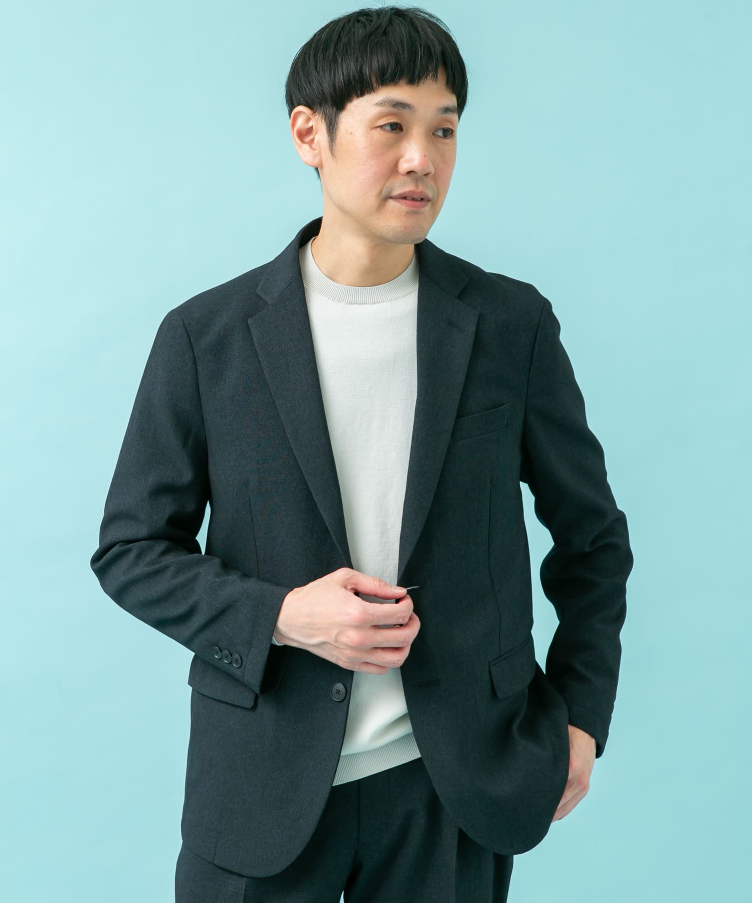 LIFE STYLE TAILOR　メランジストレッチジャケット