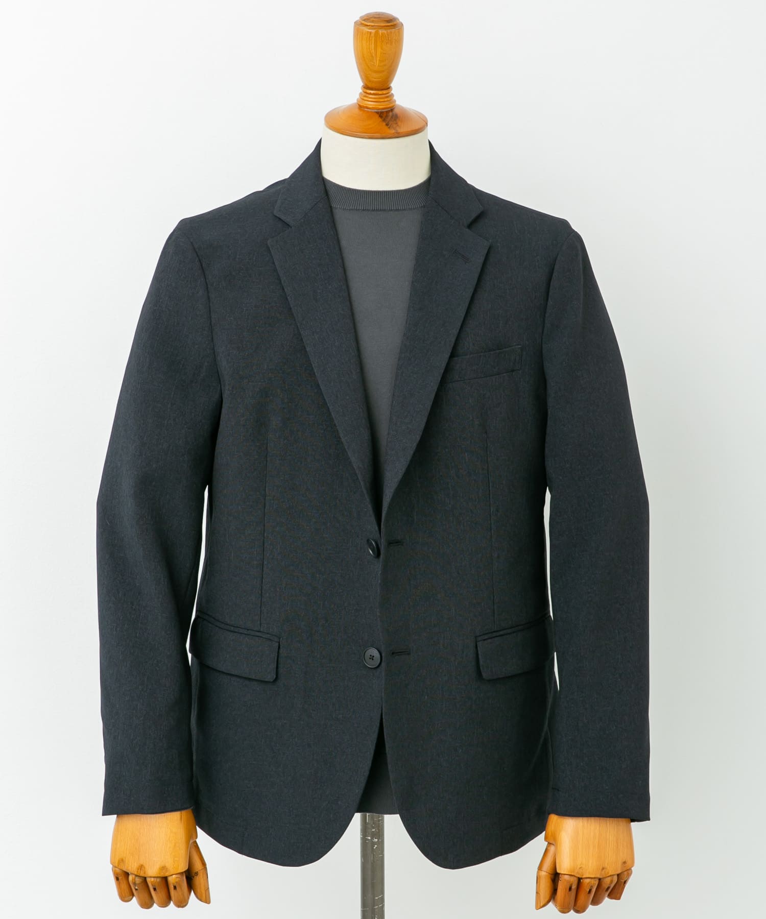 LIFE STYLE TAILOR　メランジストレッチジャケット NAVY S