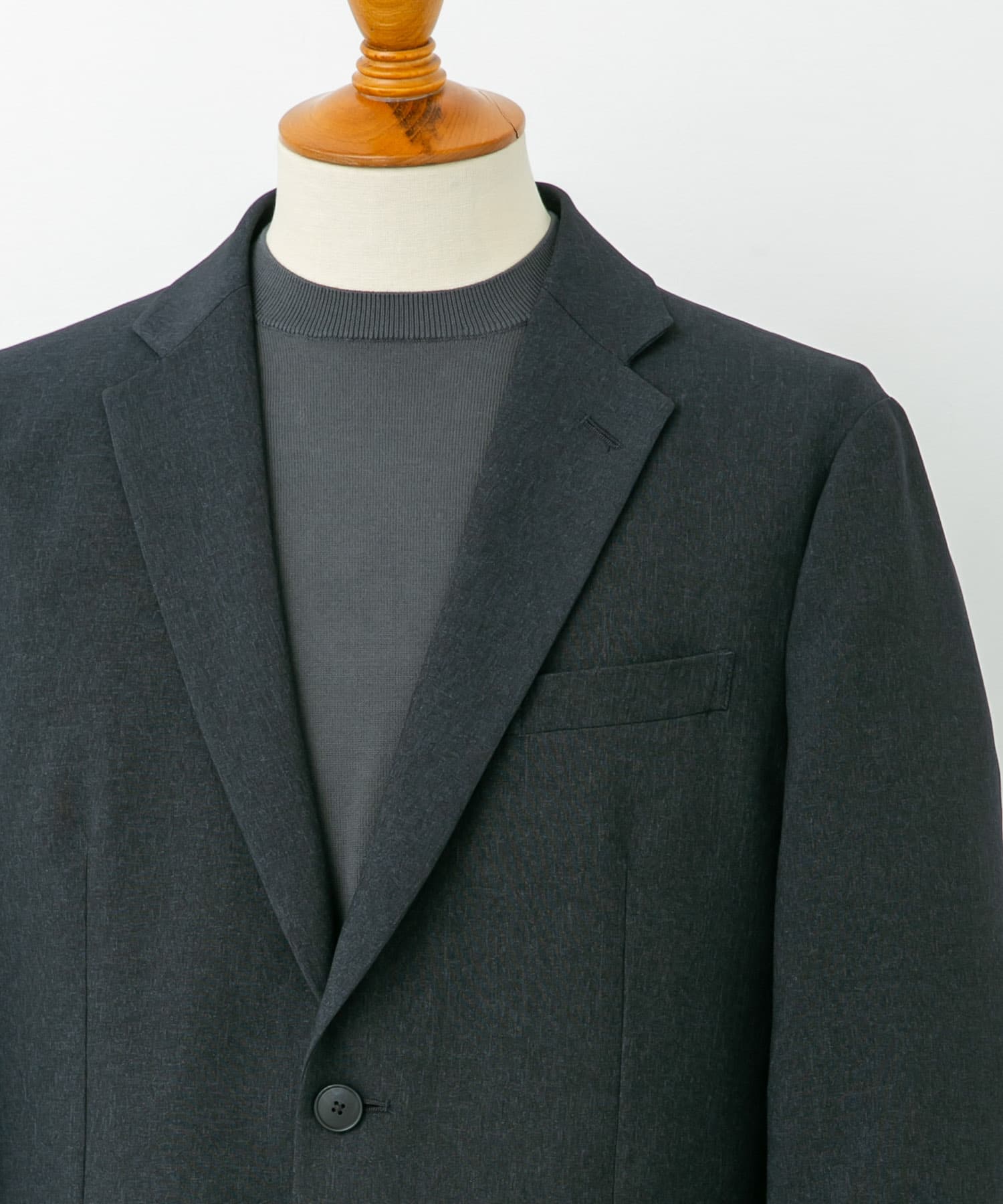 LIFE STYLE TAILOR　メランジストレッチジャケット NAVY M