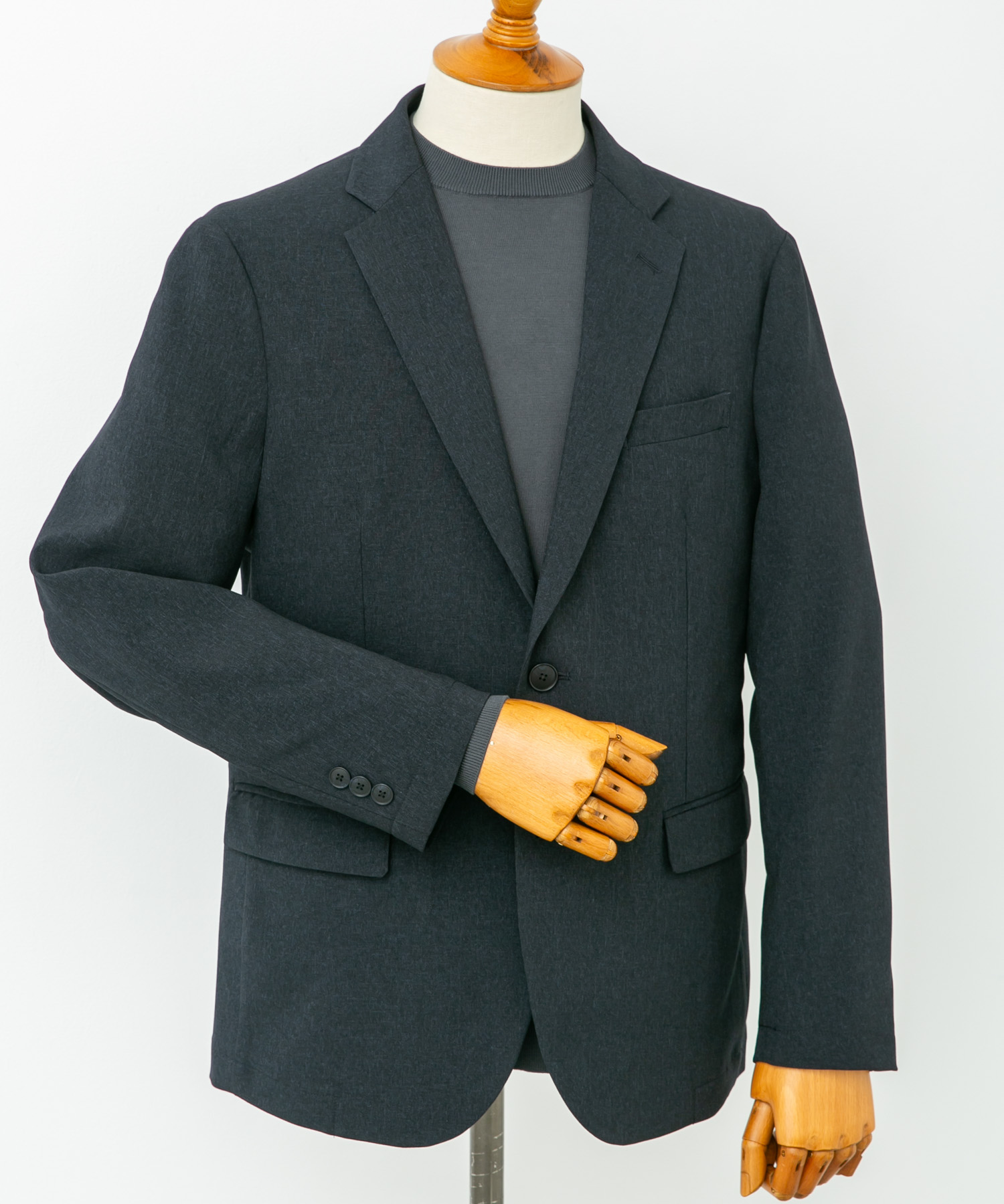 LIFE STYLE TAILOR　メランジストレッチジャケット NAVY M