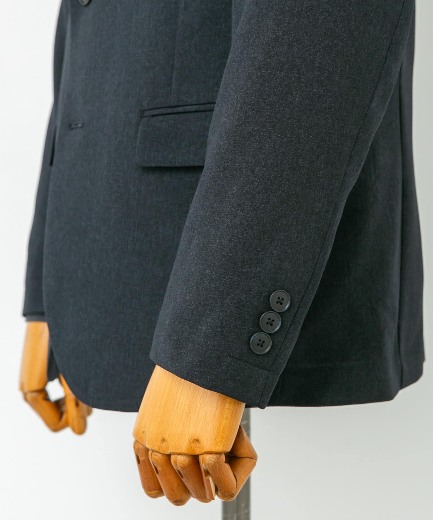 LIFE STYLE TAILOR　メランジストレッチジャケット NAVY M