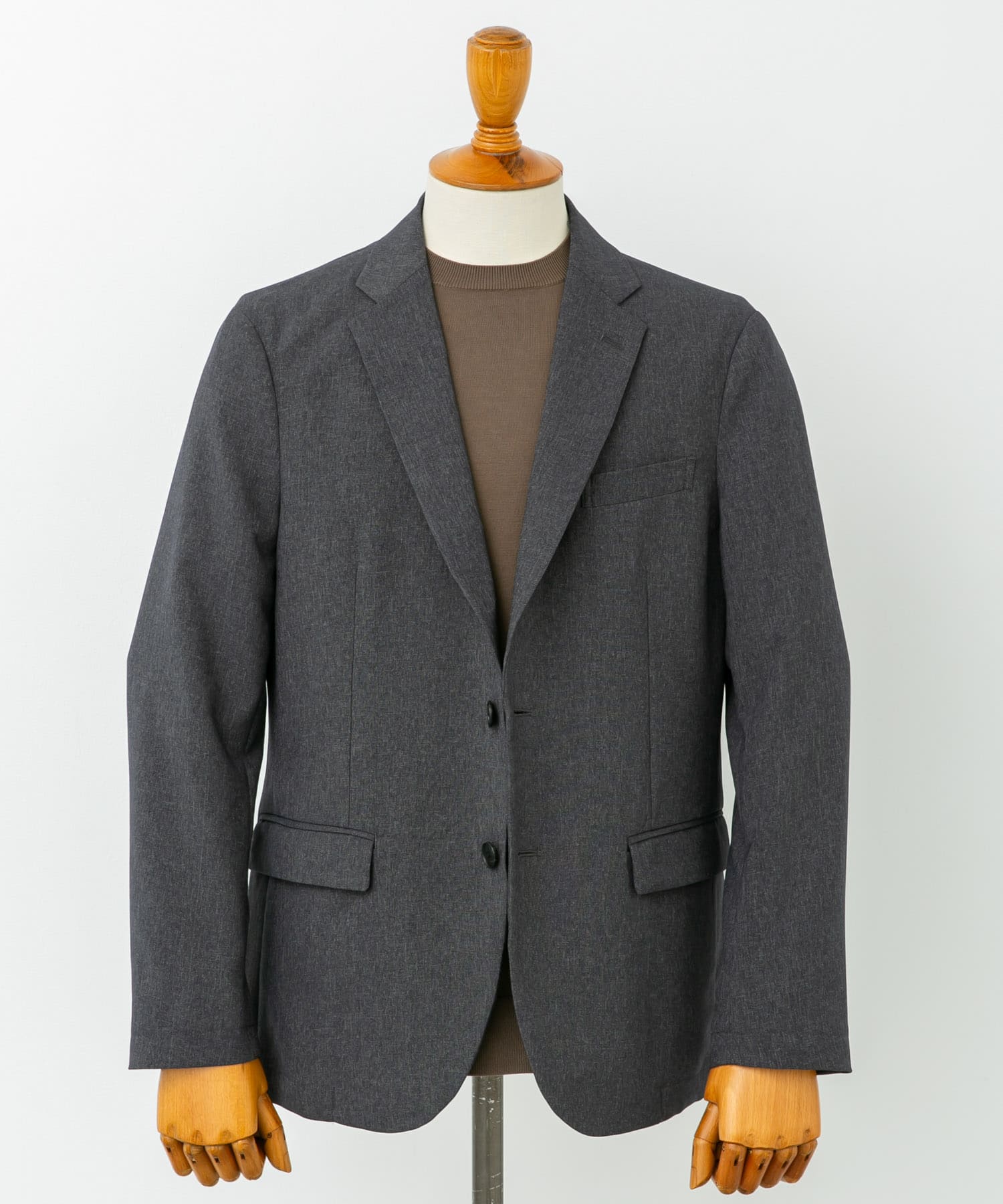 LIFE STYLE TAILOR　メランジストレッチジャケット GRAY S