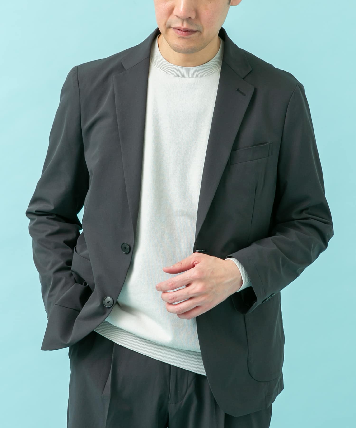 LIFE STYLE TAILOR ウォッシャブルストレッチジャケット(44 NAVY
