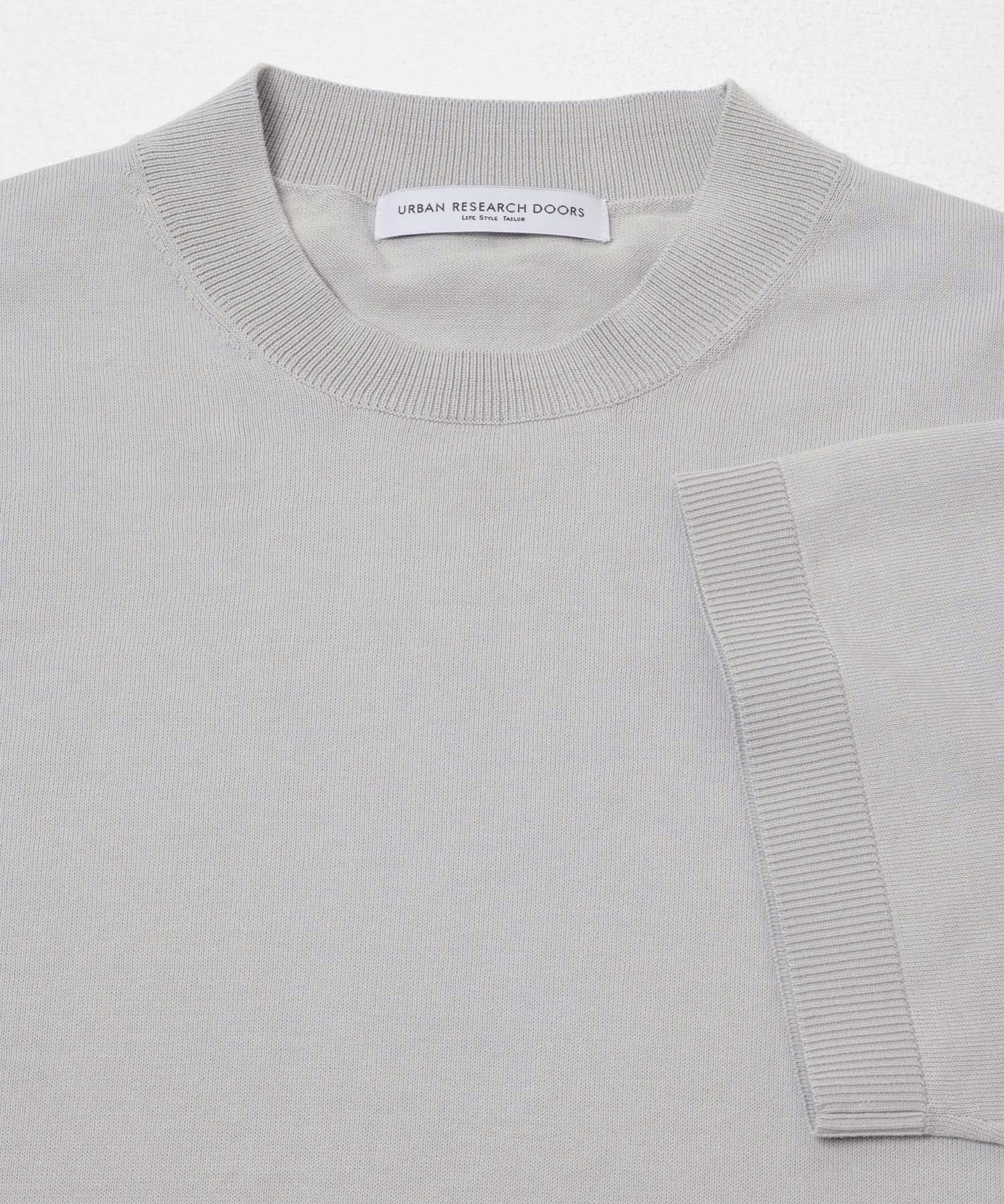 LIFE STYLE TAILOR　ハイゲージクルーネック半袖ニット IVORY M
