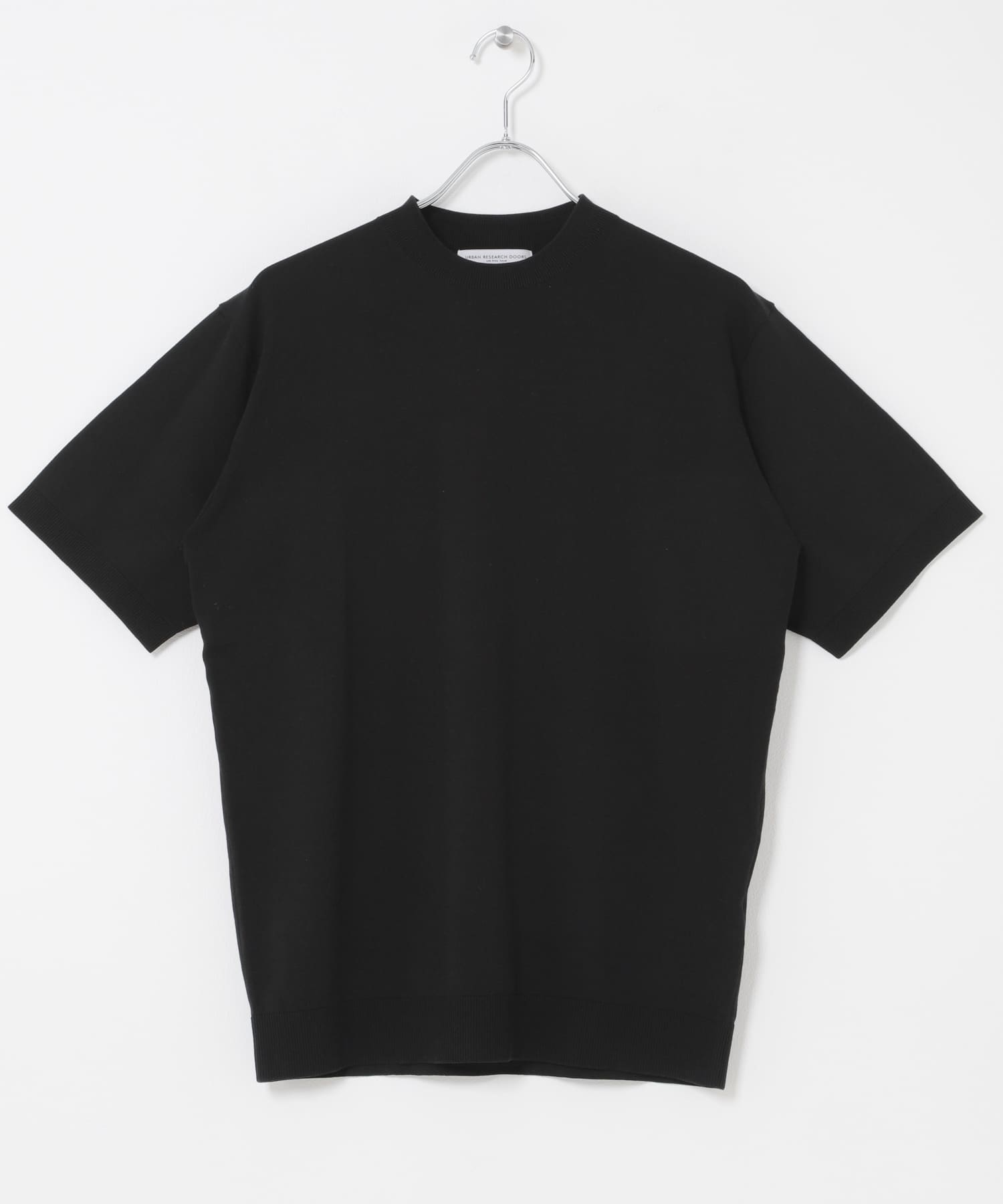 LIFE STYLE TAILOR　ハイゲージクルーネック半袖ニット BLACK M