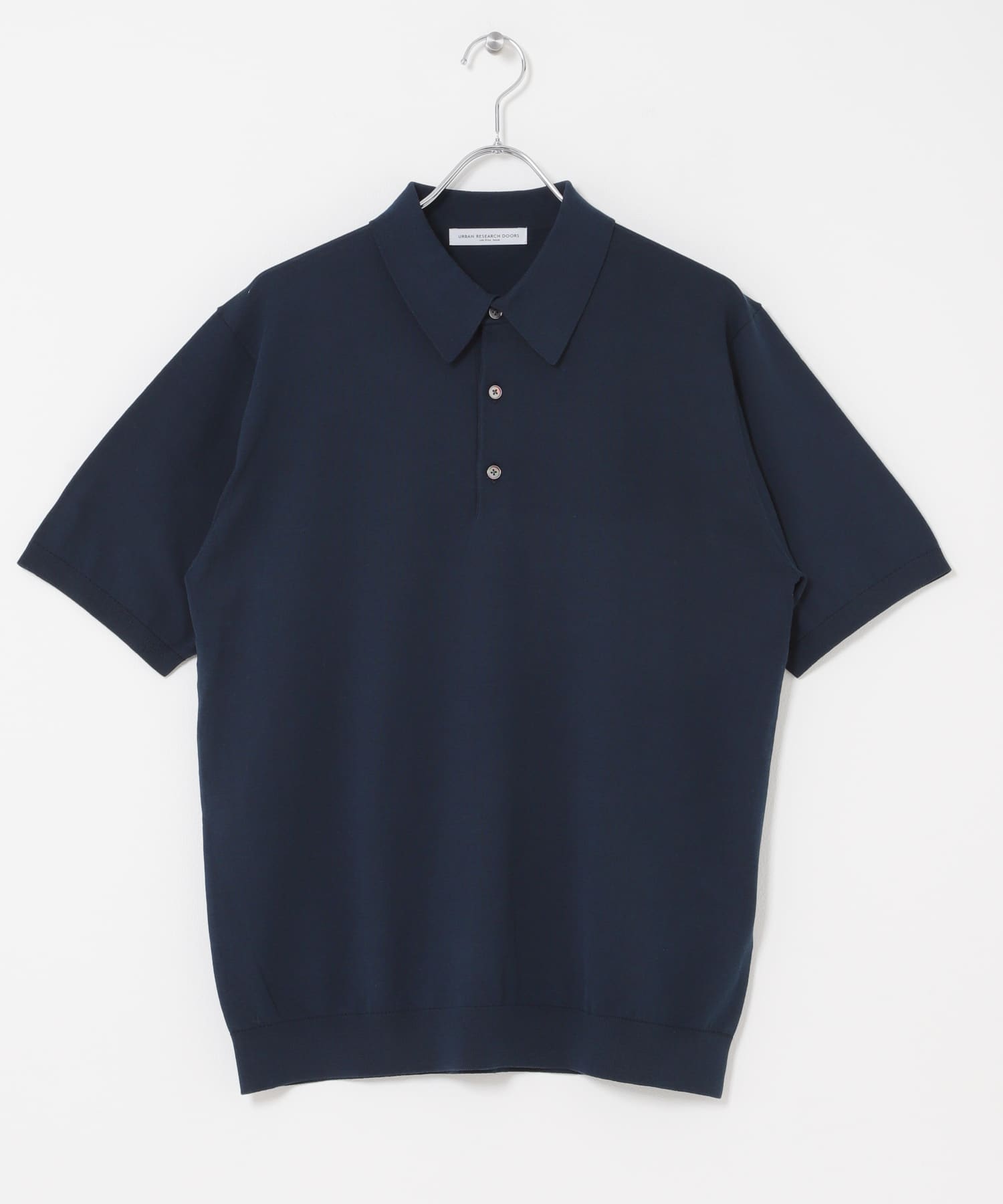 LIFE STYLE TAILOR　ハイゲージ半袖ニットポロシャツ NAVY BLUE M