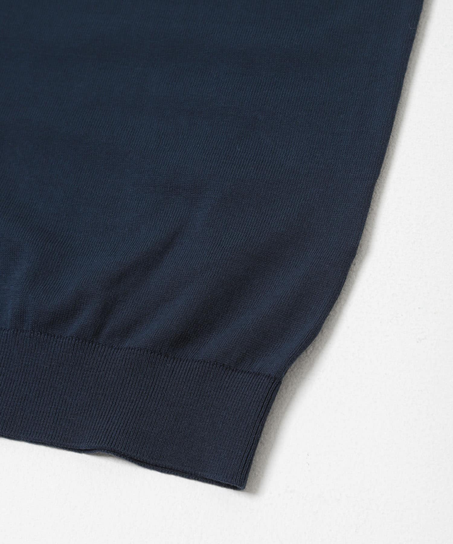 LIFE STYLE TAILOR　ハイゲージ半袖ニットポロシャツ NAVY BLUE M
