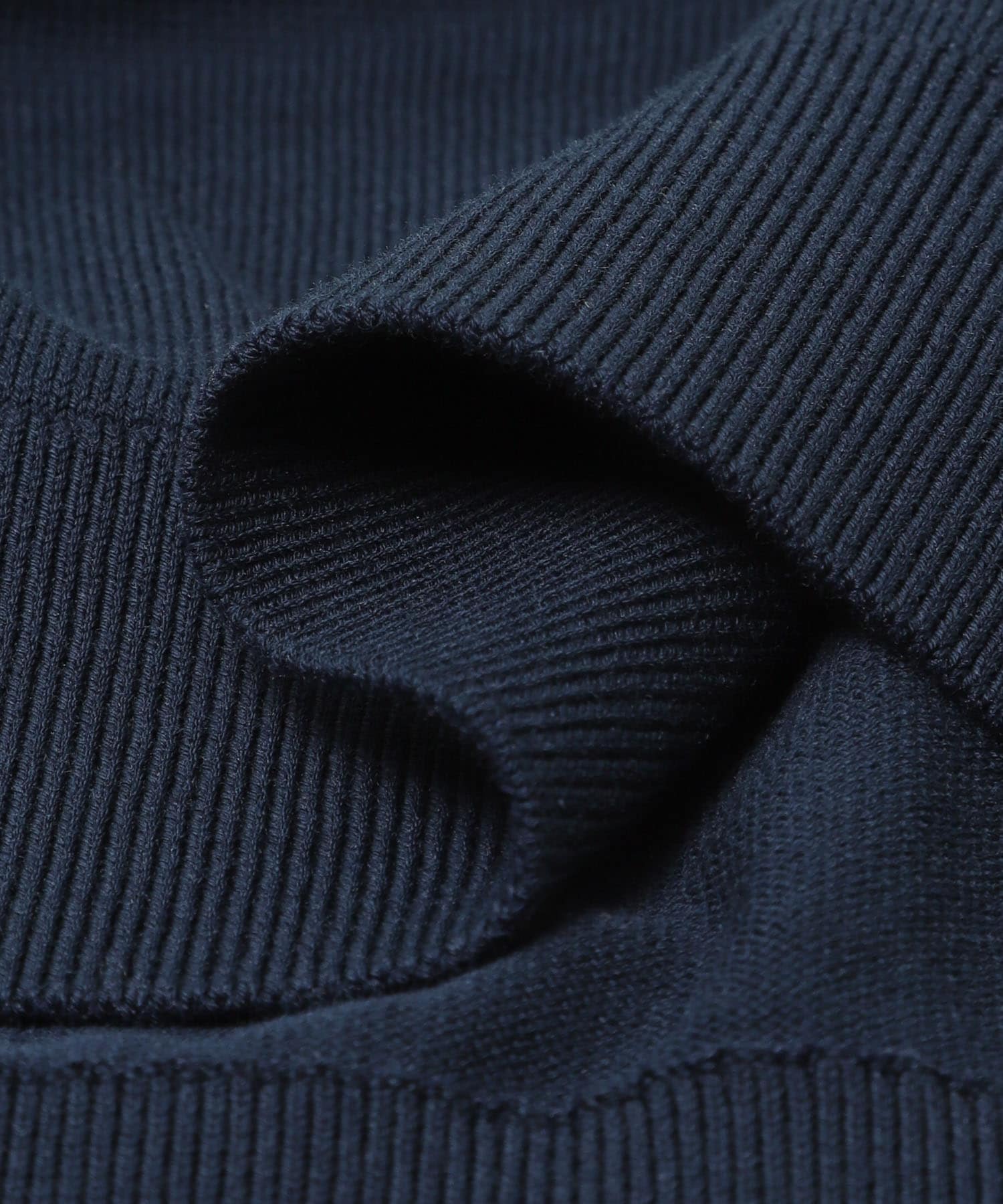 LIFE STYLE TAILOR　ハイゲージ半袖ニットポロシャツ NAVY BLUE M