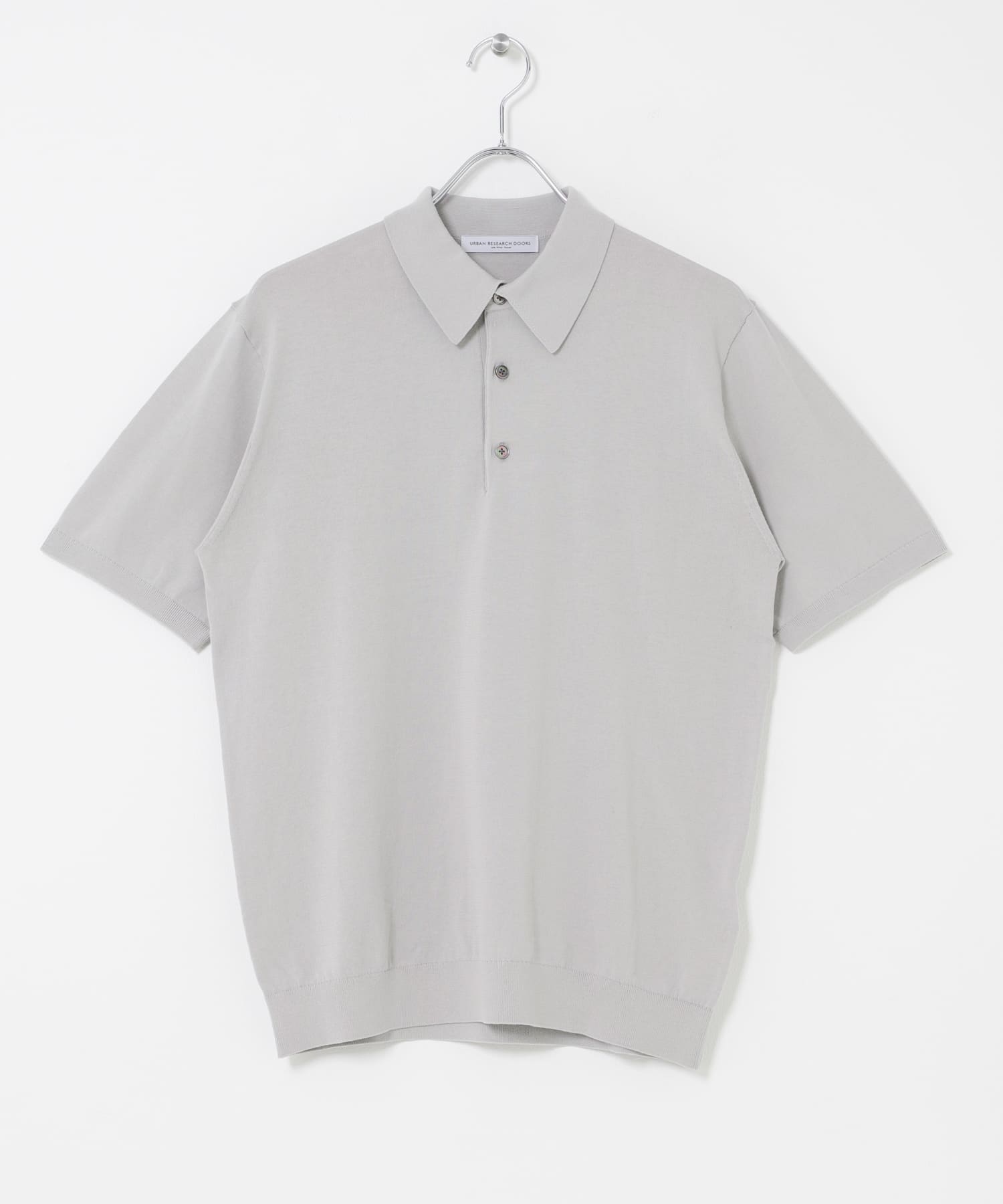 LIFE STYLE TAILOR　ハイゲージ半袖ニットポロシャツ IVORY M