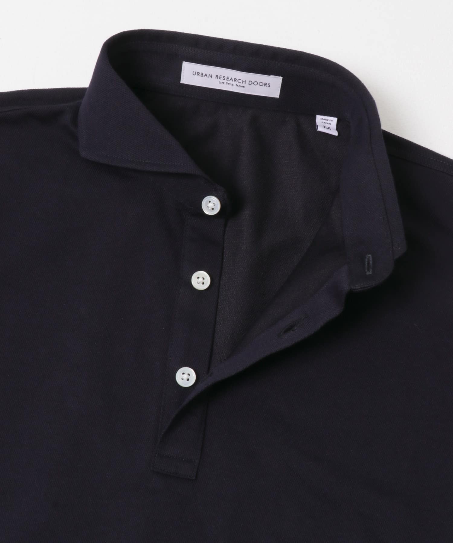 LIFE STYLE TAILOR 　カッタウェイ半袖プルオーバー NAVY M