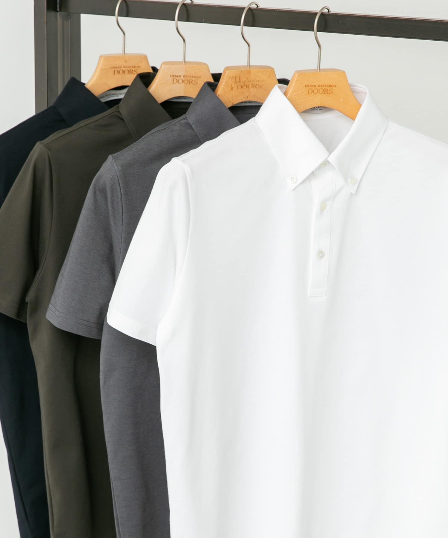 LIFE STYLE TAILOR 　ボタンダウン半袖プルオーバー WHITE M