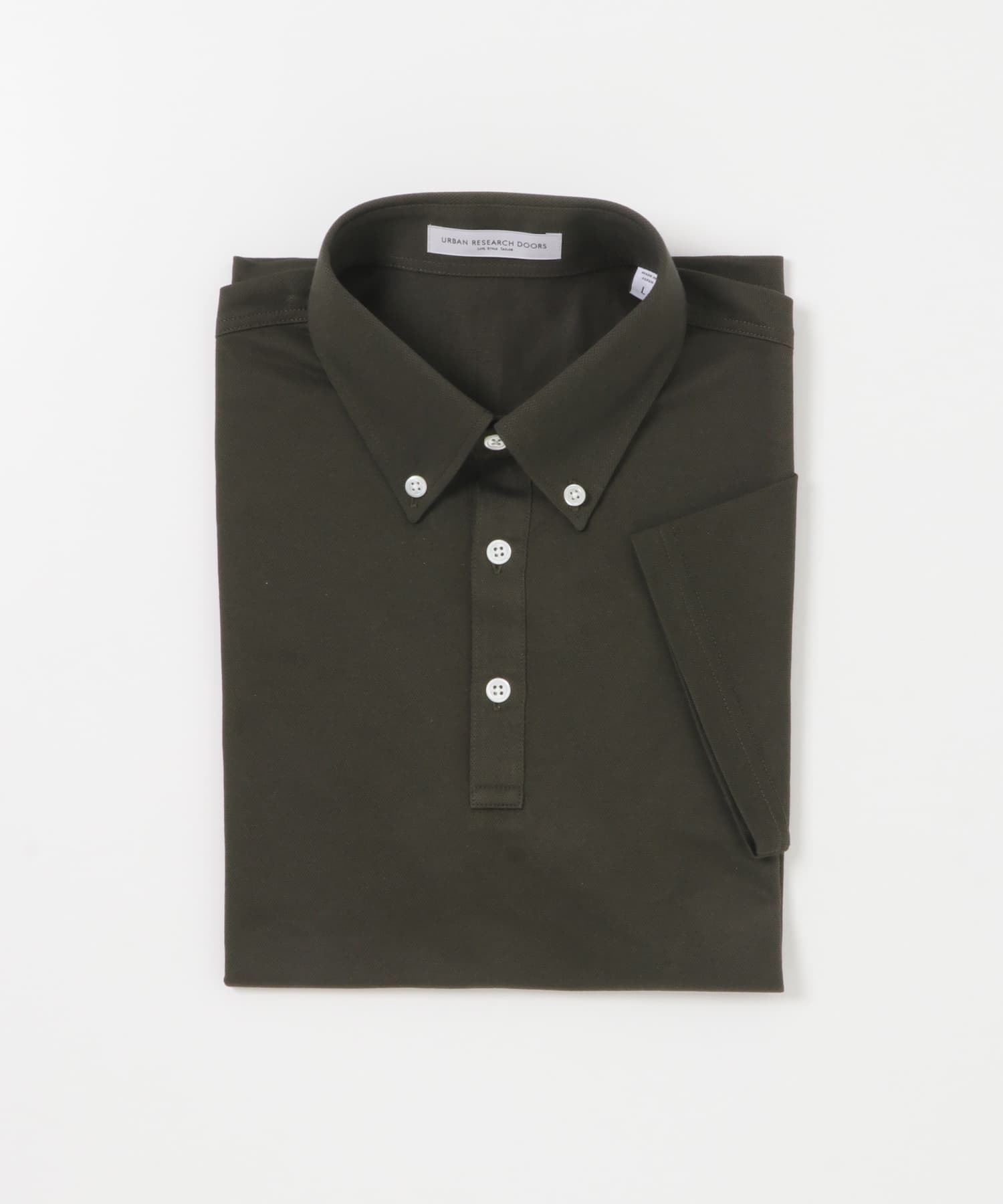 LIFE STYLE TAILOR 　ボタンダウン半袖プルオーバー KHAKI M