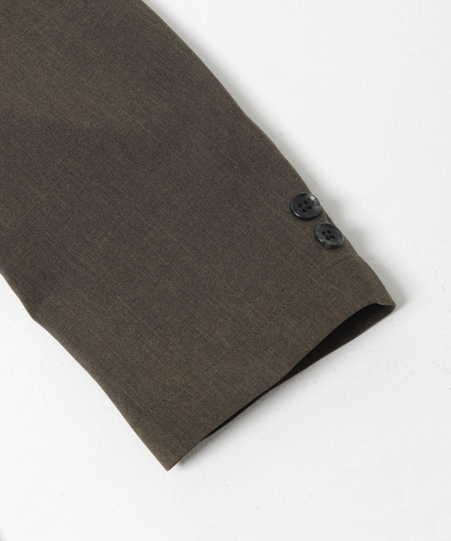 LIFE STYLE TAILOR　リネンライクコンフォータブルジャケット OLV BROWN S