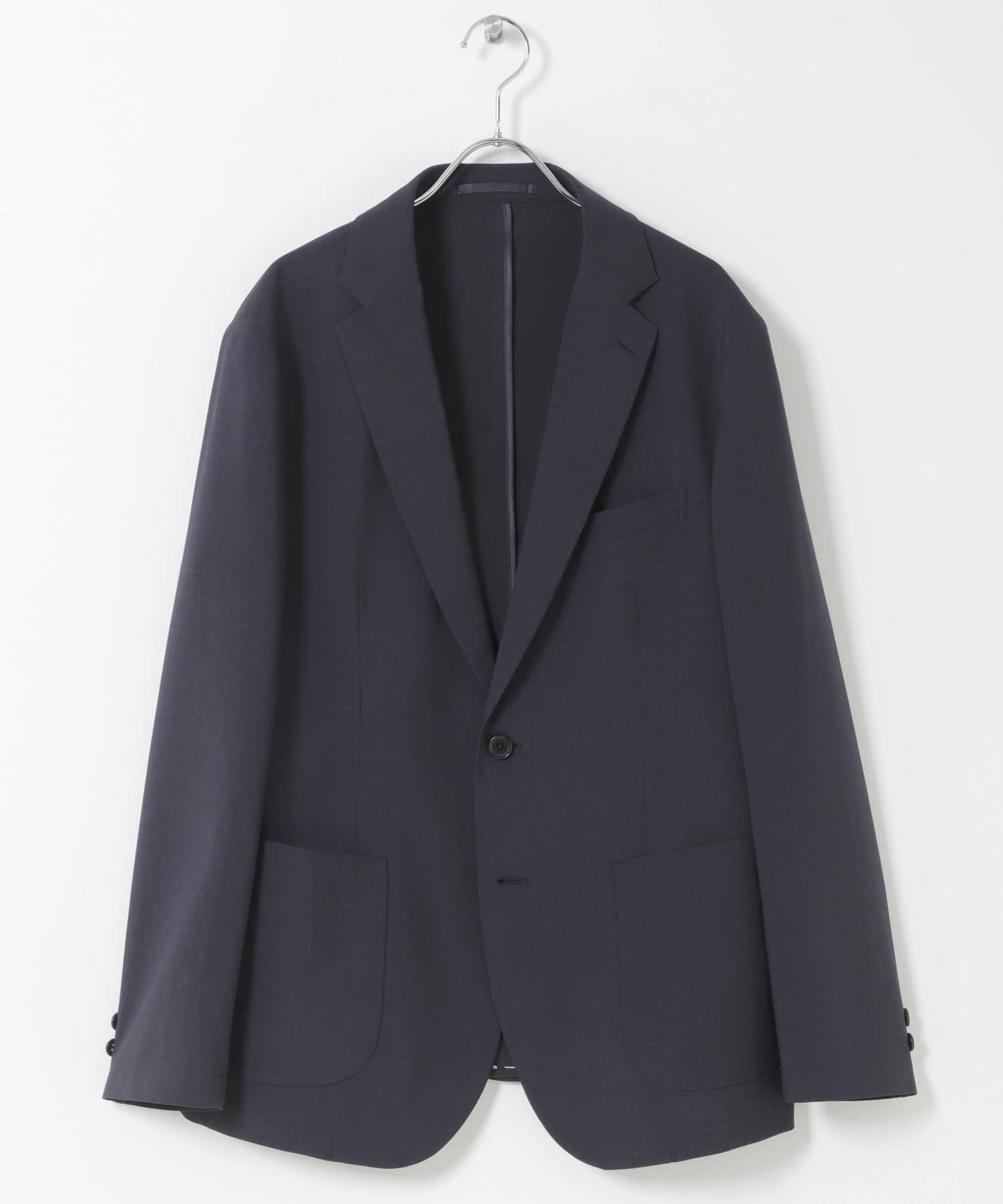 LIFE STYLE TAILOR　リネンライクコンフォータブルジャケット BLUE NAVY S