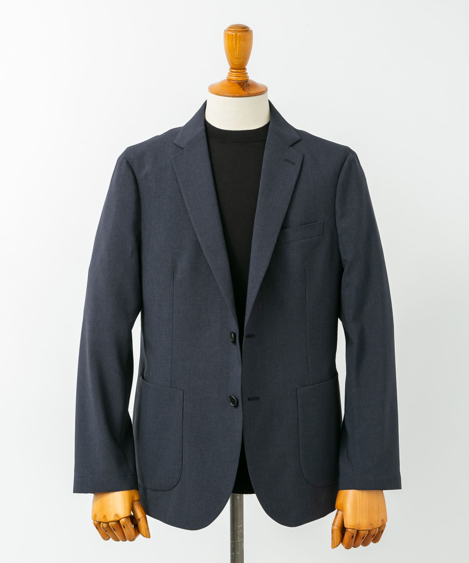 LIFE STYLE TAILOR　リネンライクコンフォータブルジャケット BLUE NAVY S