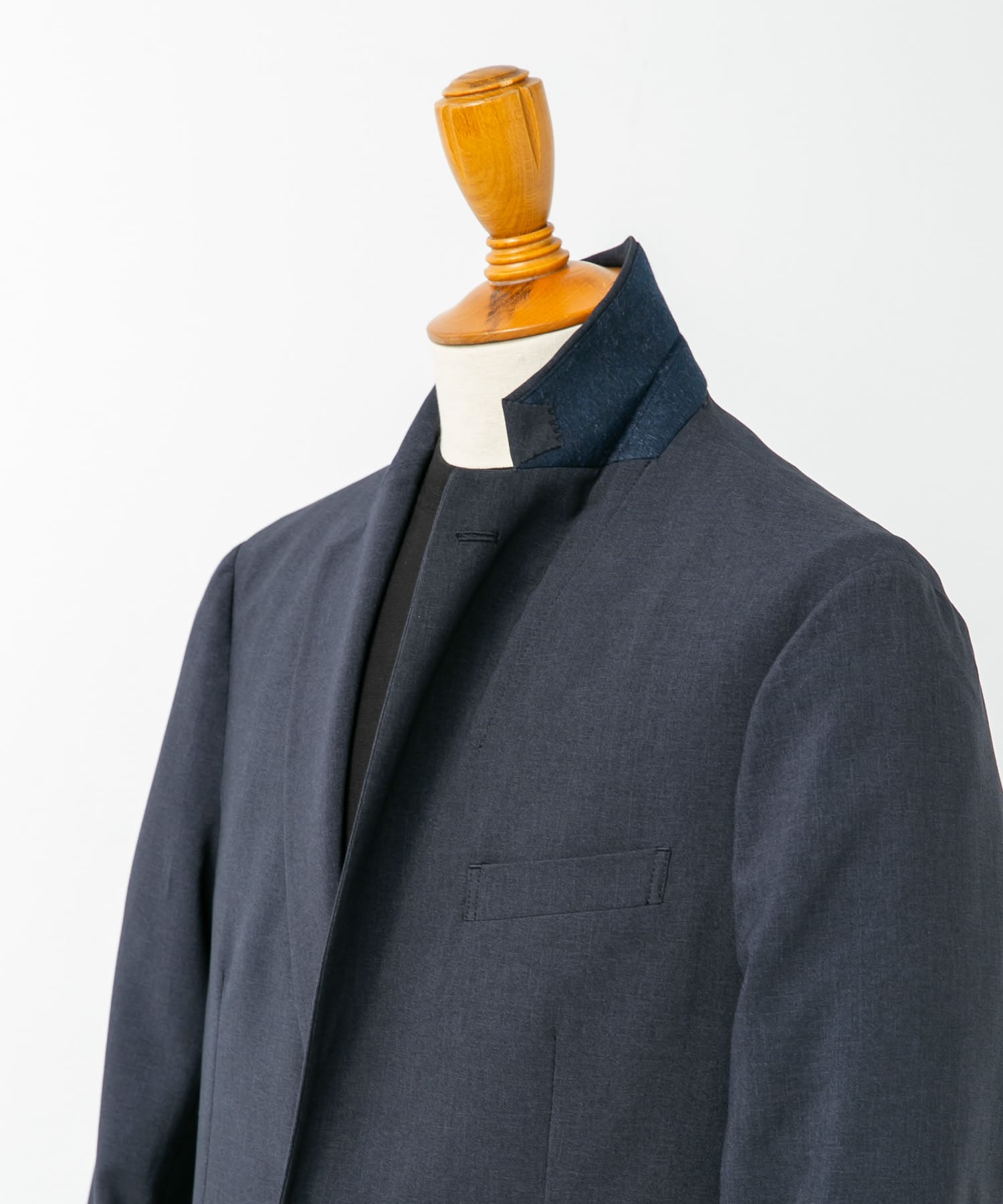 LIFE STYLE TAILOR　リネンライクコンフォータブルジャケット BLUE NAVY S