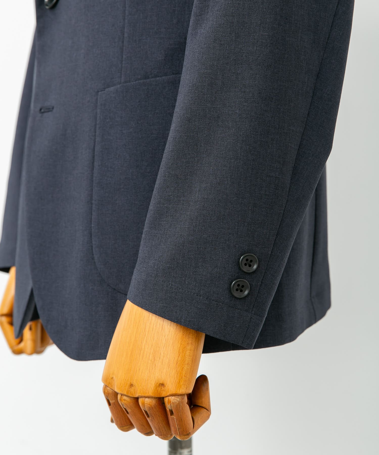 LIFE STYLE TAILOR　リネンライクコンフォータブルジャケット BLUE NAVY S