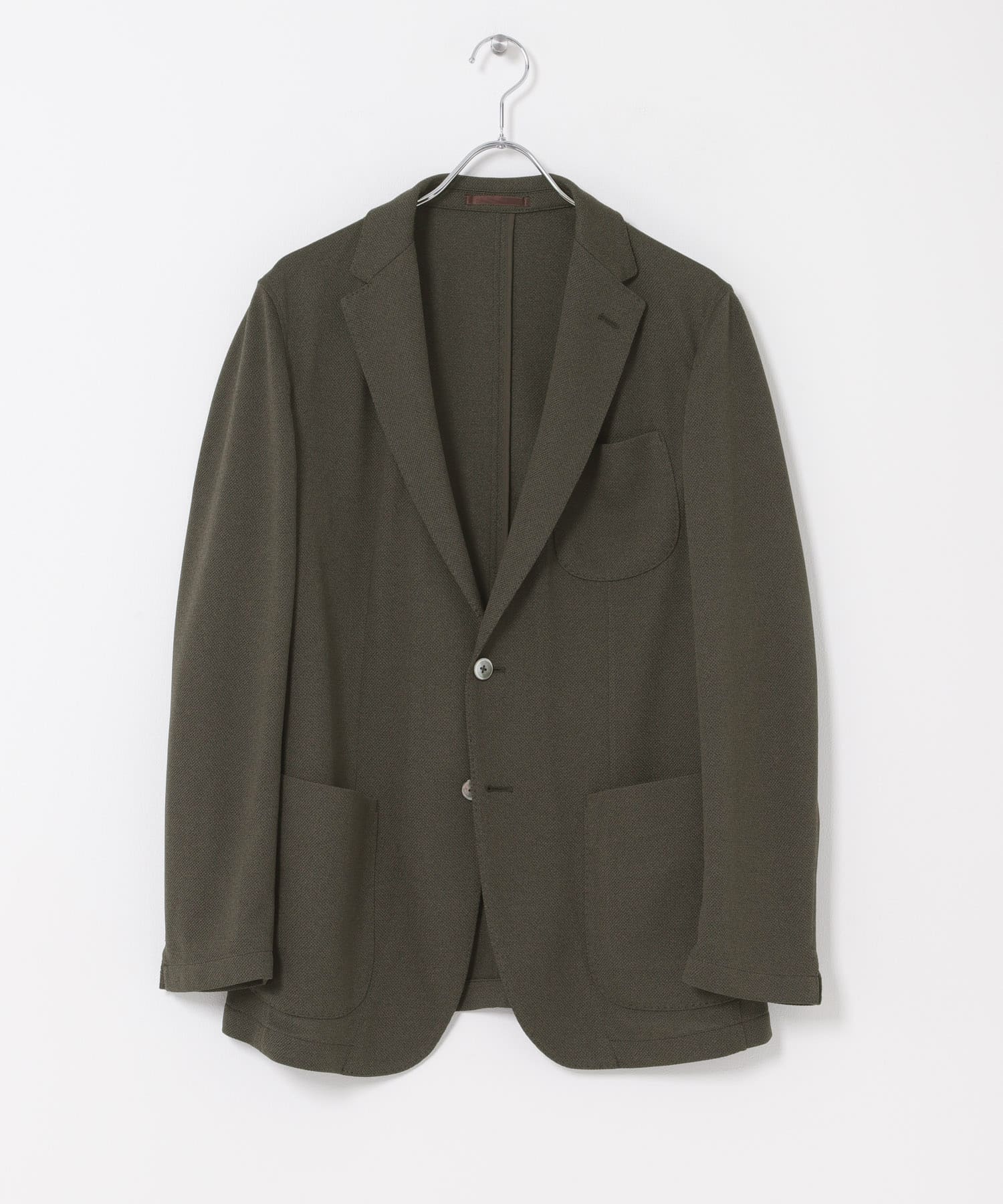 LIFE STYLE TAILOR　メランジニットイージージャケット KHAKI 44