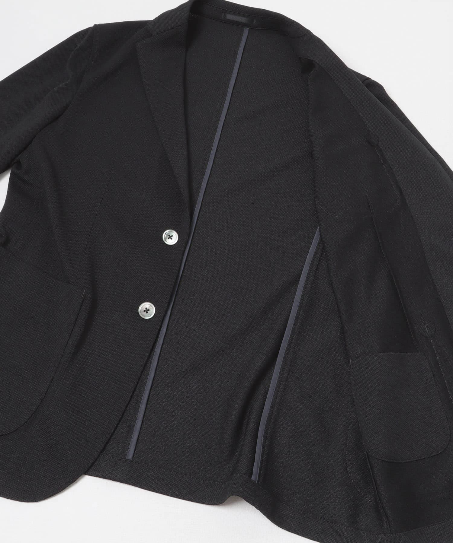 LIFE STYLE TAILOR　メランジニットイージージャケット NAVY 44