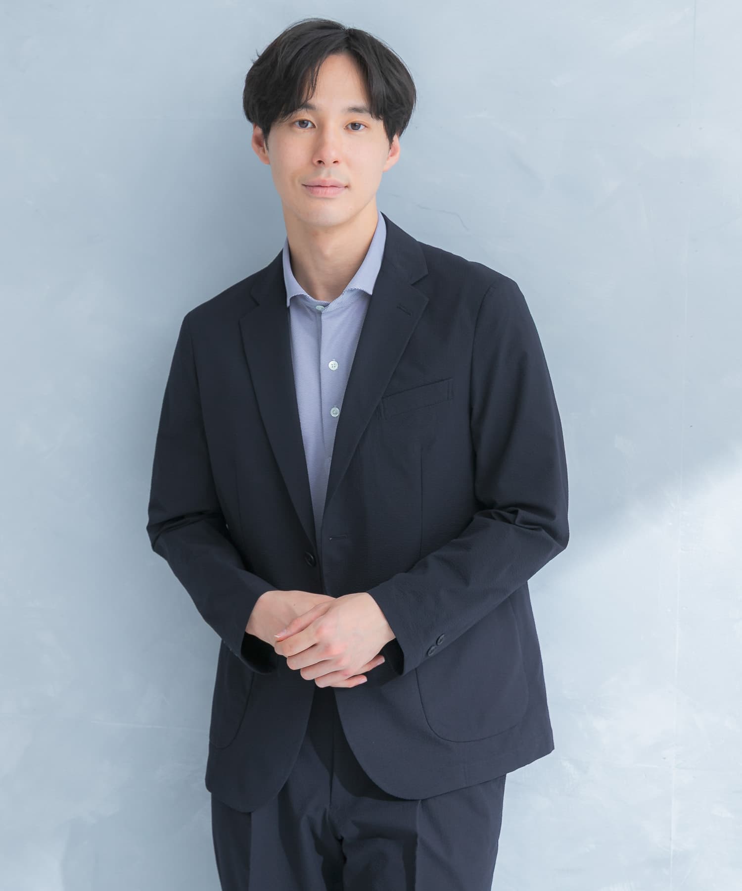 LIFE STYLE TAILOR　シアサッカーストレッチジャケット