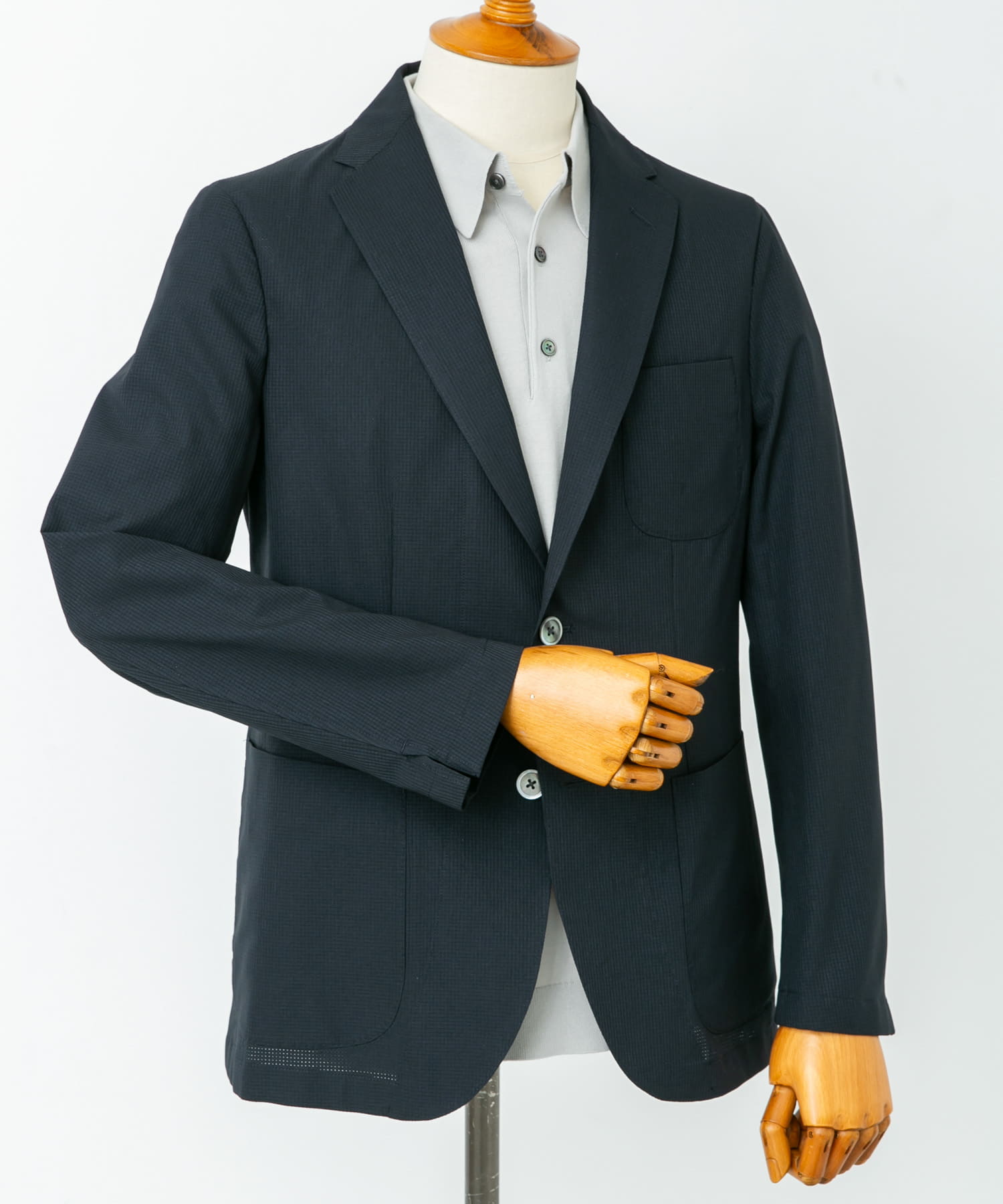 LIFE STYLE TAILOR　ライトメッシュイージージャケット NAVY M