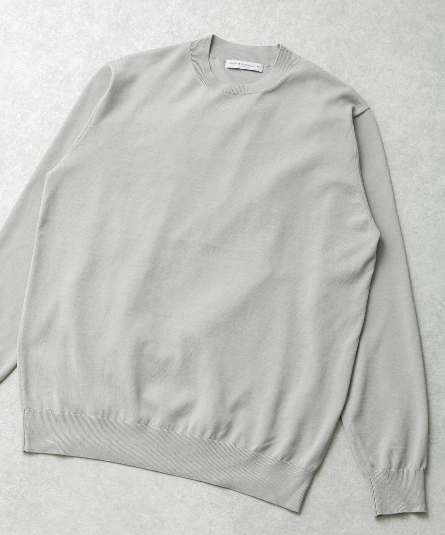 LIFE STYLE TAILOR　ハイゲージクルーネック長袖ニット