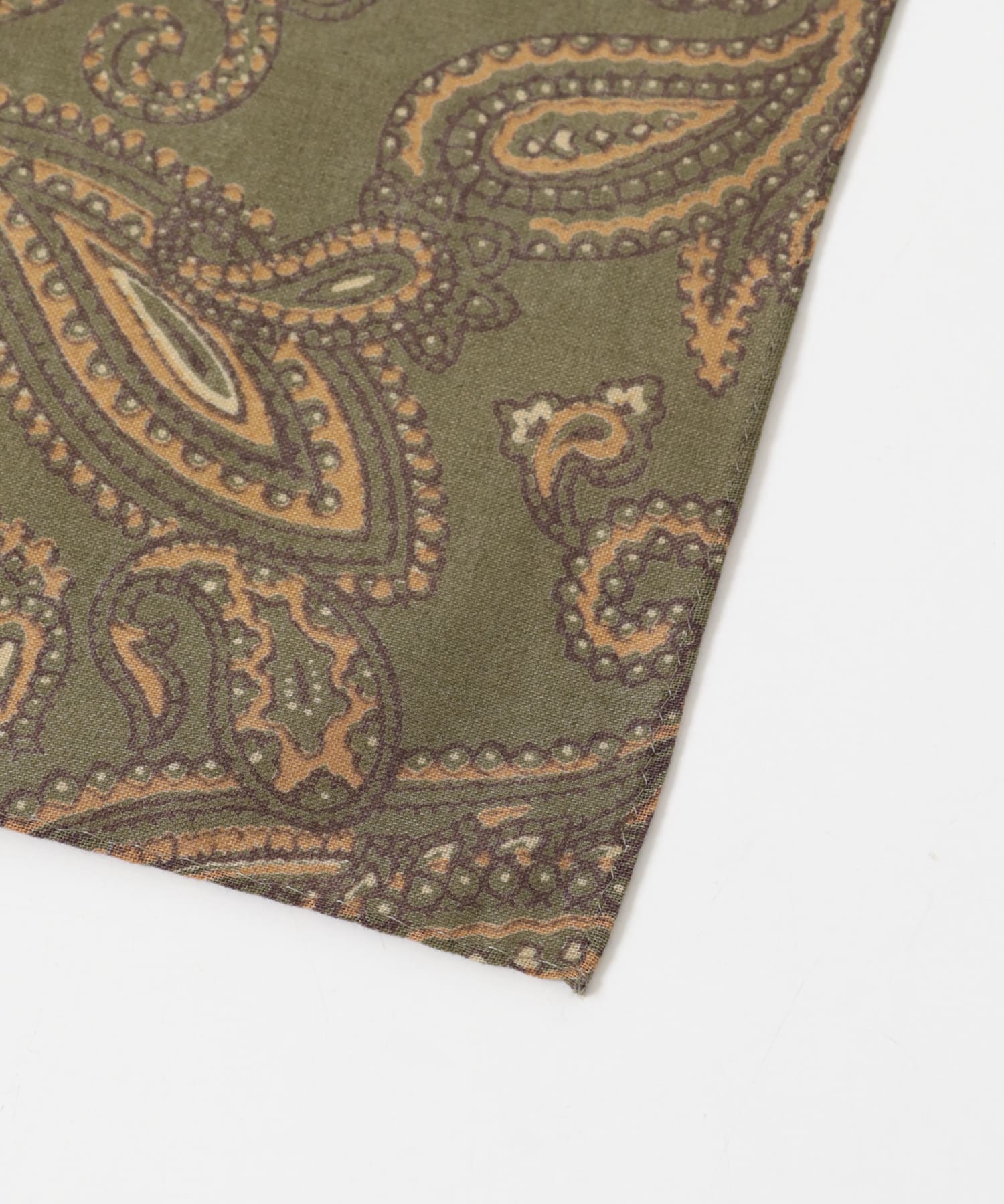 LIFE STYLE TAILOR　ペイズリー柄コットンハンカチ GREEN -