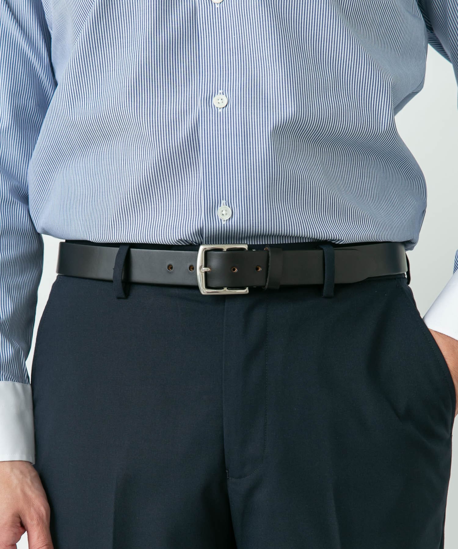 LIFE STYLE TAILOR クロムエクセルレザーベルト(Free BLACK): ドレス