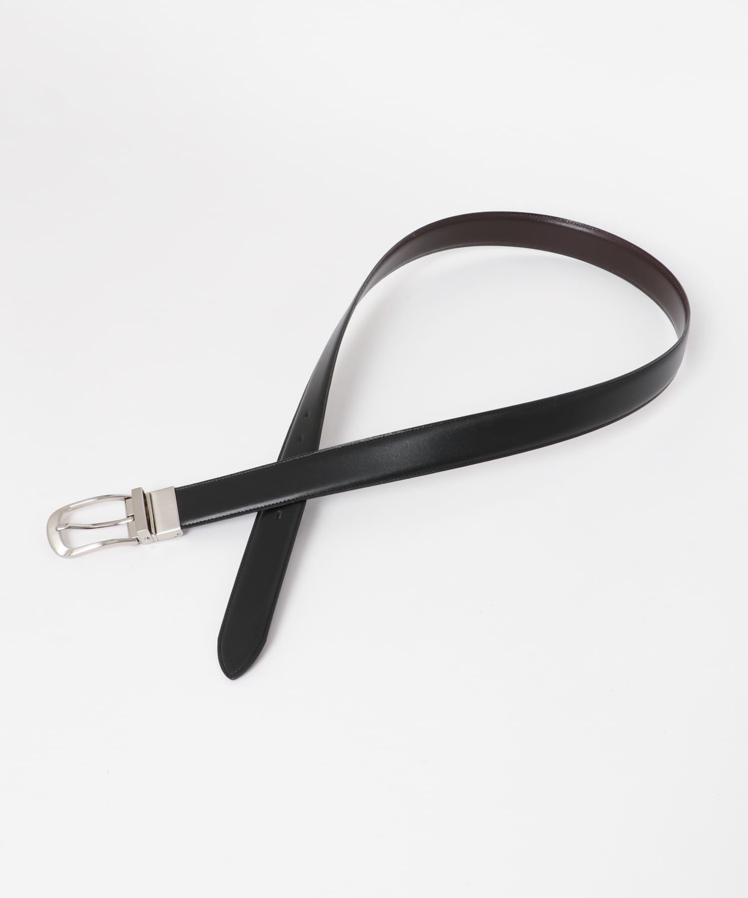 LIFE STYLE TAILOR　リバーシブルレザーベルト BLK-BRN Free