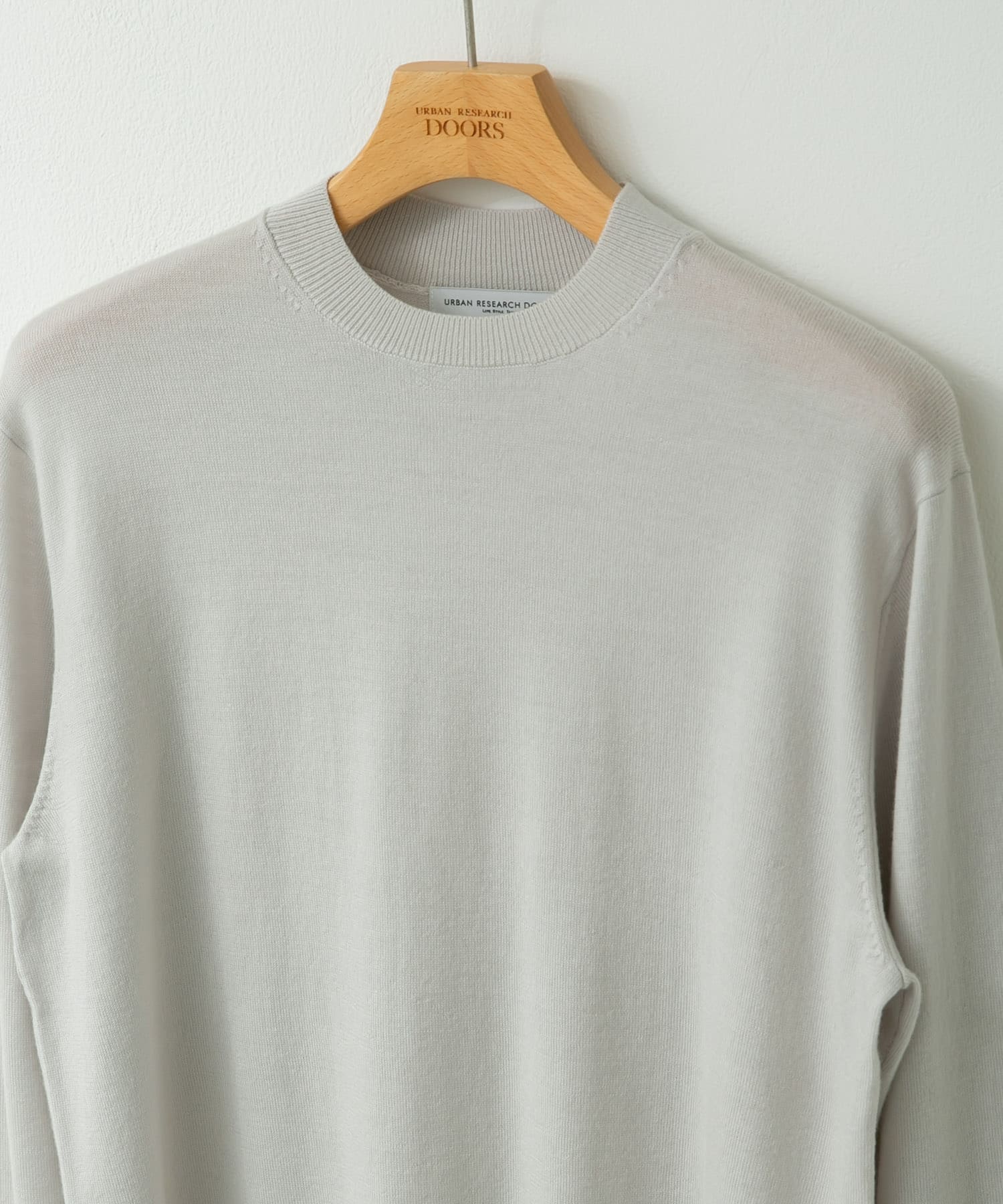 LIFE STYLE TAILOR　マシンウォッシャブルハイゲージクルーニット IVORY M