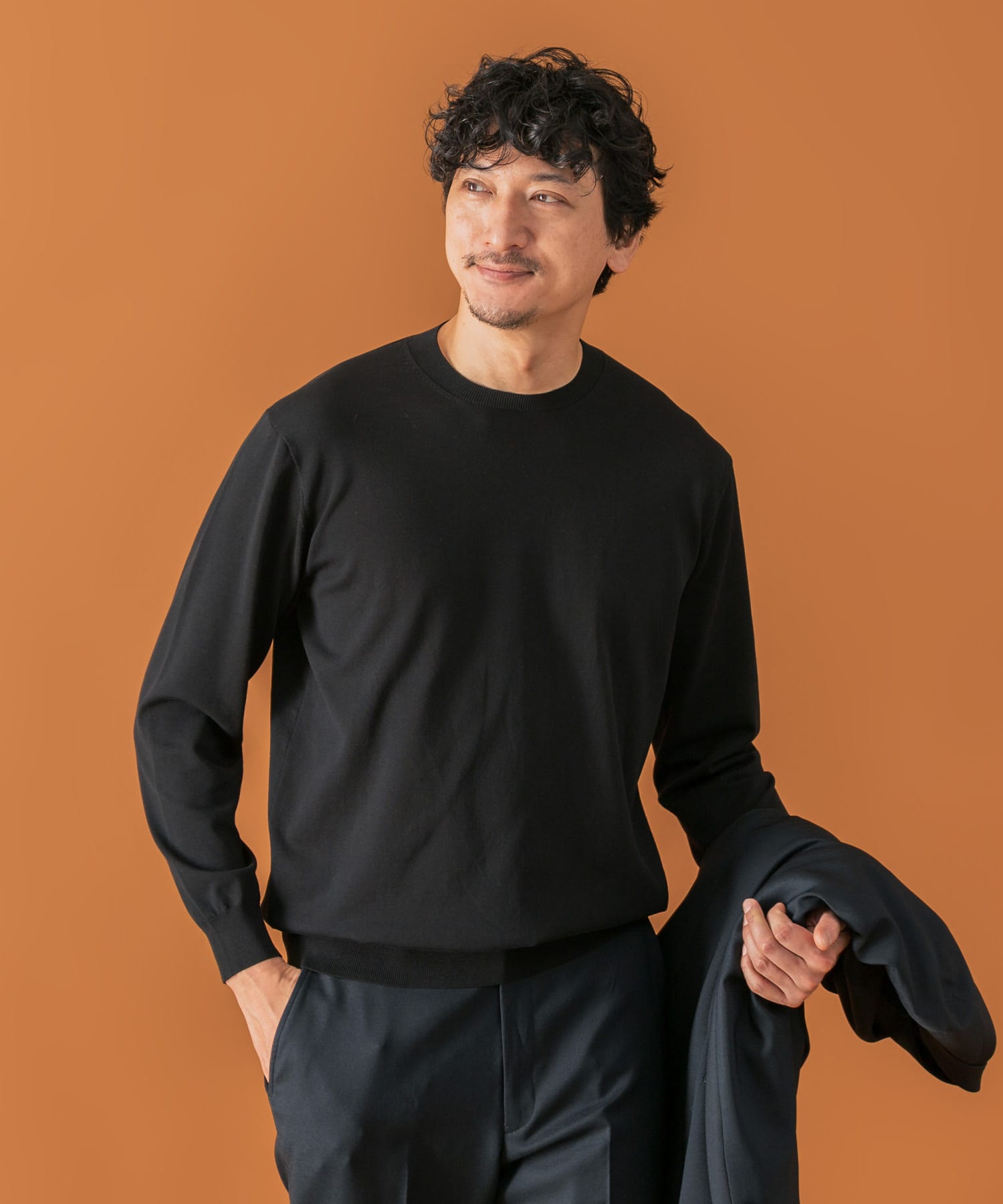 LIFE STYLE TAILOR　マシンウォッシャブルハイゲージクルーニット