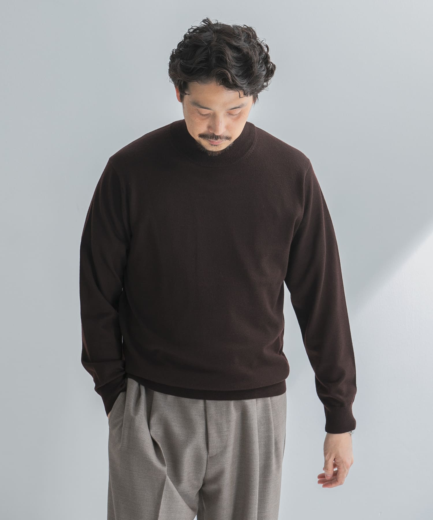 LIFE STYLE TAILOR　マシンウォッシャブルハイゲージモックニット