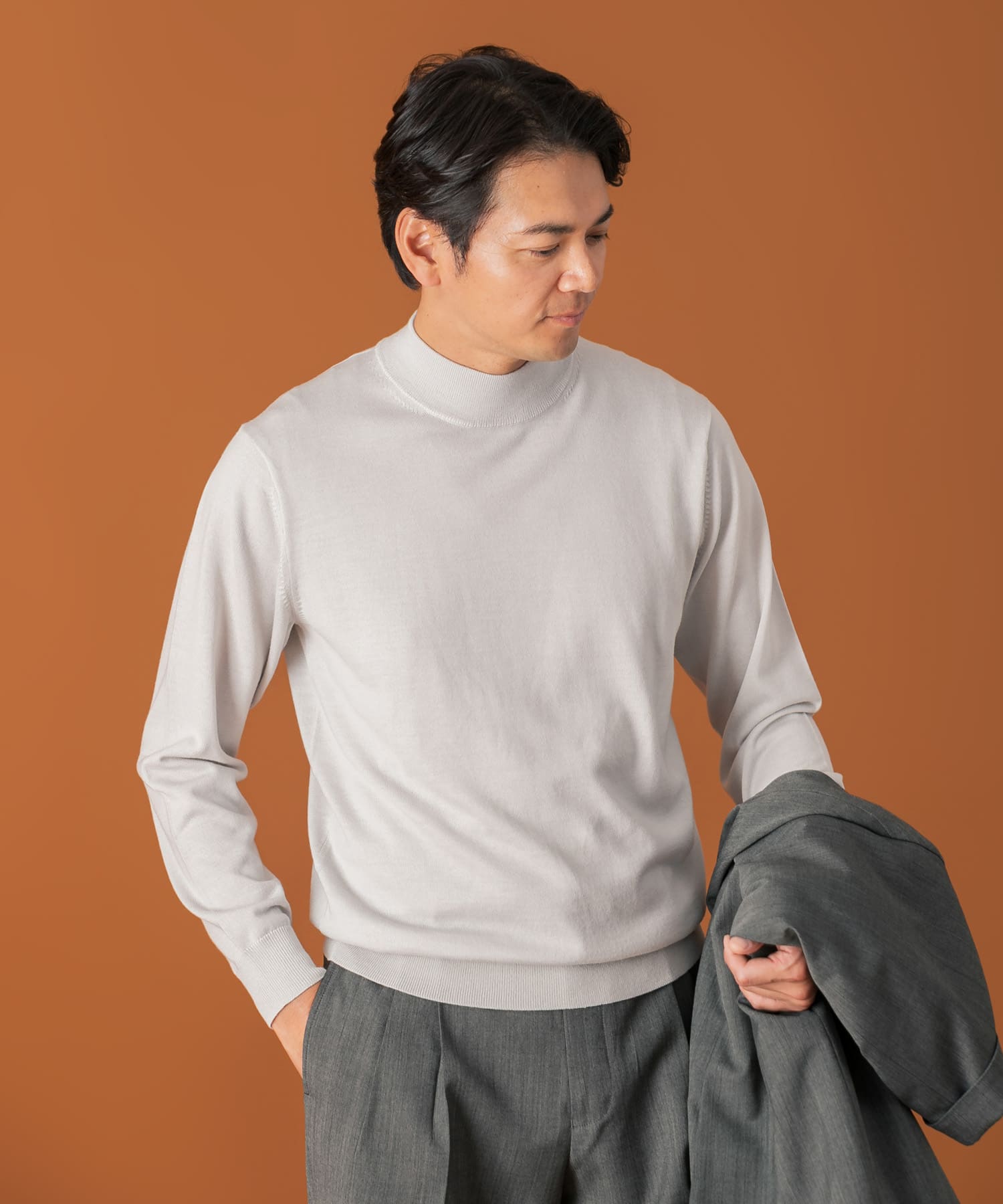 LIFE STYLE TAILOR　マシンウォッシャブルハイゲージモックニット