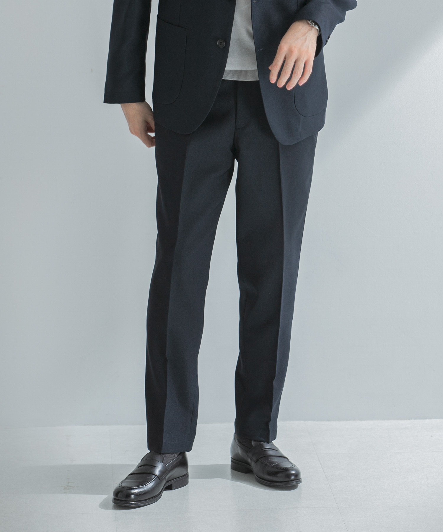 LIFE STYLE TAILOR　ウールライクツイルコンフォータブルパンツ