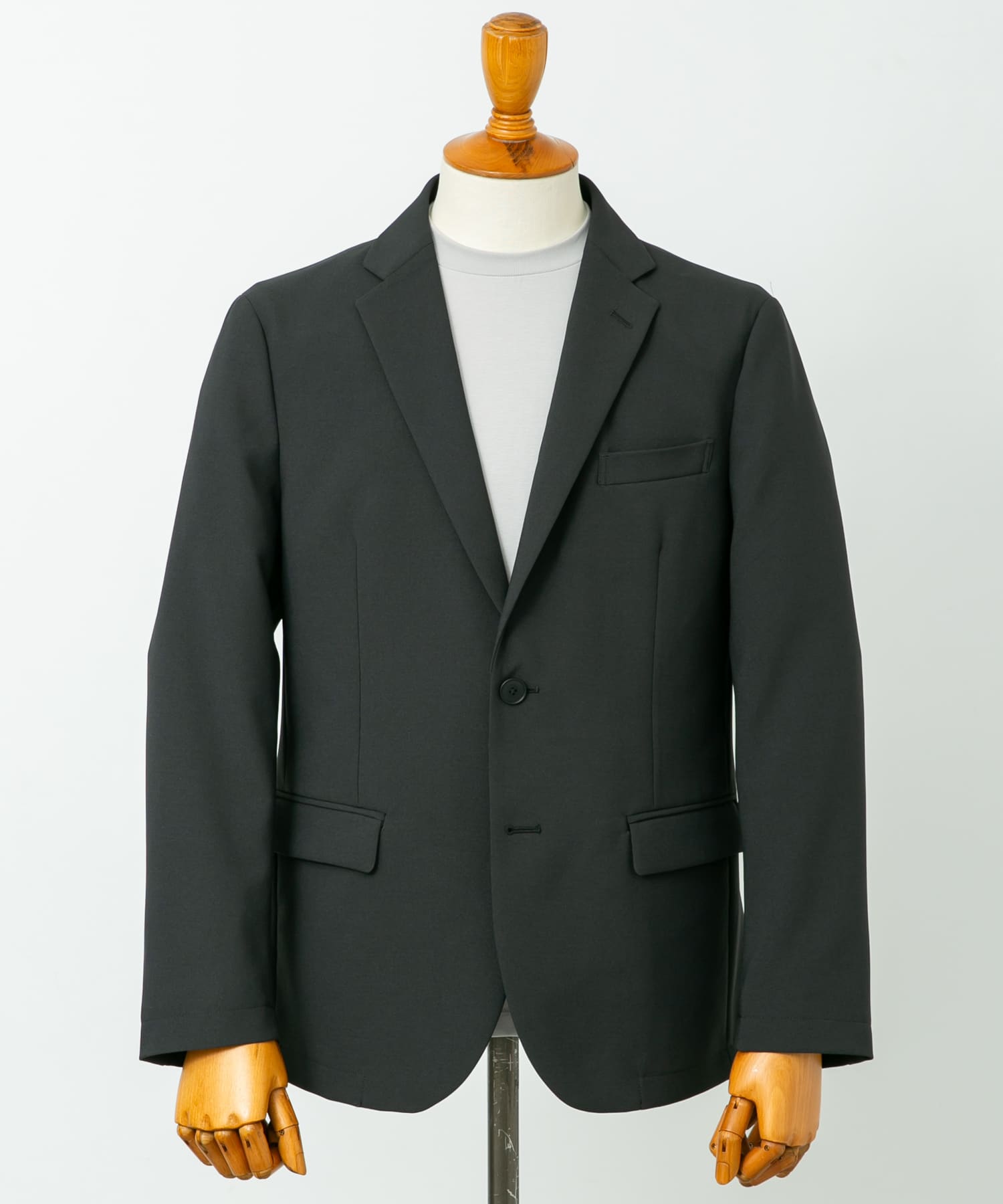 LIFE STYLE TAILOR　ウールライクストレッチジャケット DARK GRAY S