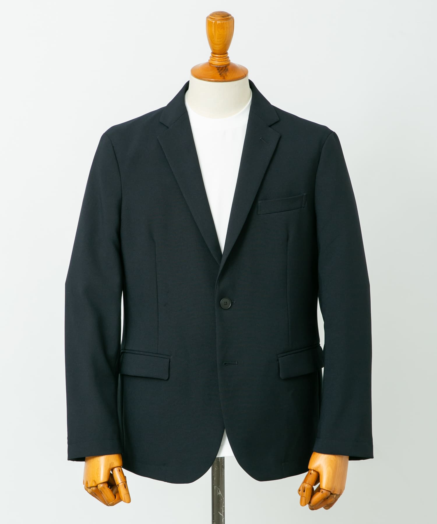 LIFE STYLE TAILOR　ウールライクストレッチジャケット NAVY S