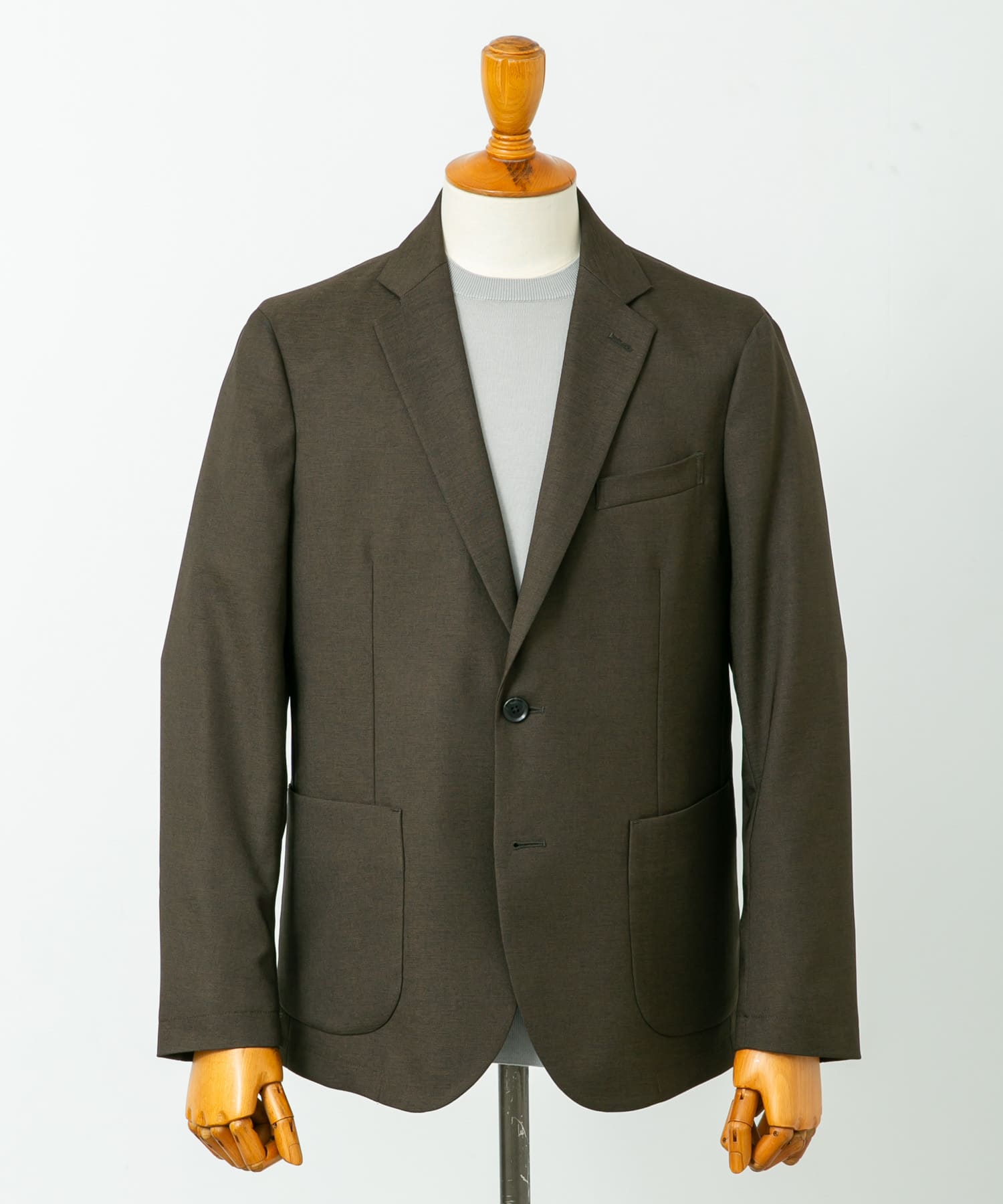 LIFE STYLE TAILOR　ウールライクツイルコンフォータブルジャケット KHAKI S